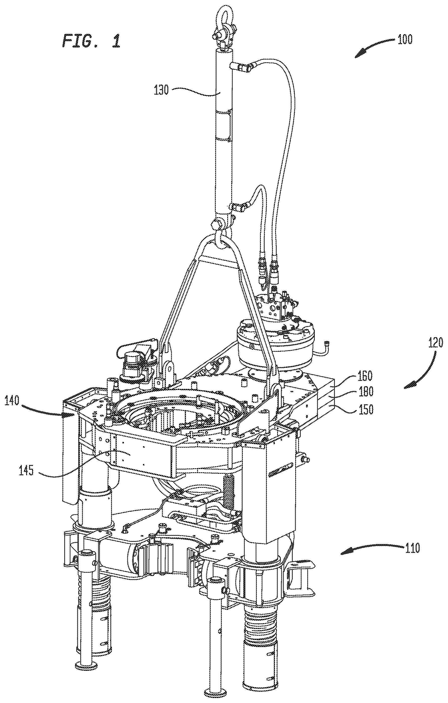 Patent US12366127 Figure 1 – Electric tong with onboard hydraulic power unit