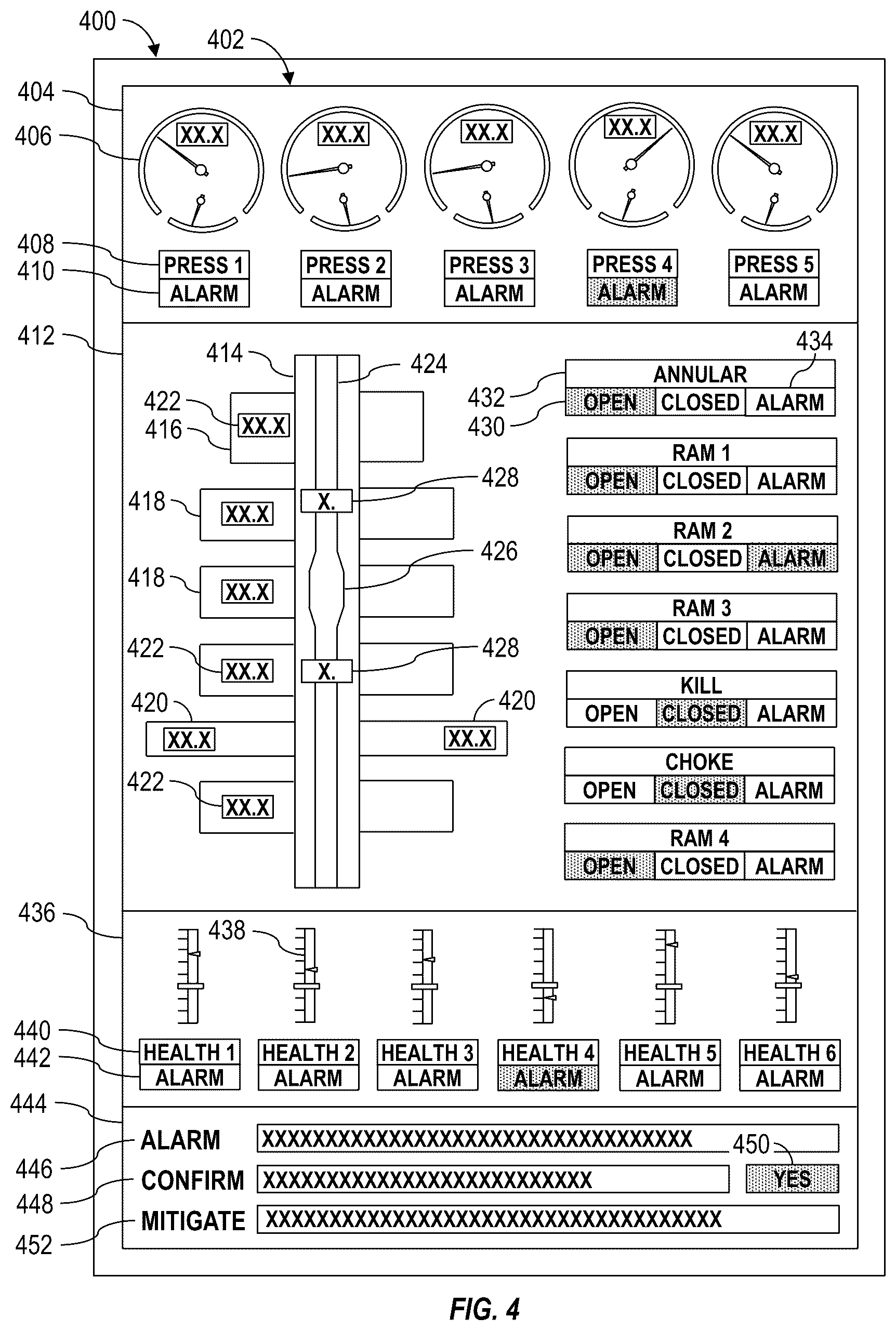 Patent US12366130 Figure 4 – Communicating with blowout preventer control system