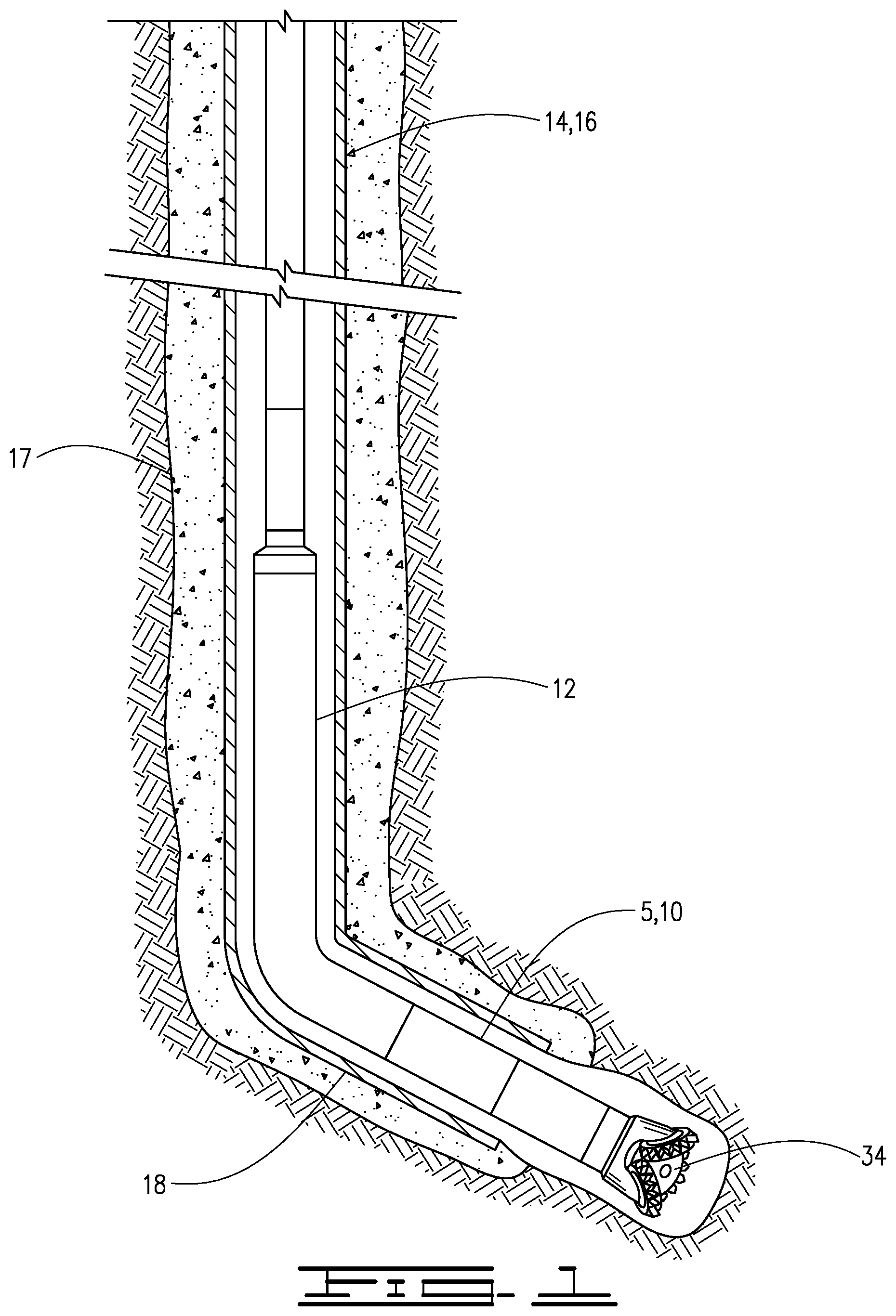 Patent US12366131 Figure 1 – Extended reach tool for a bottom hole assembly