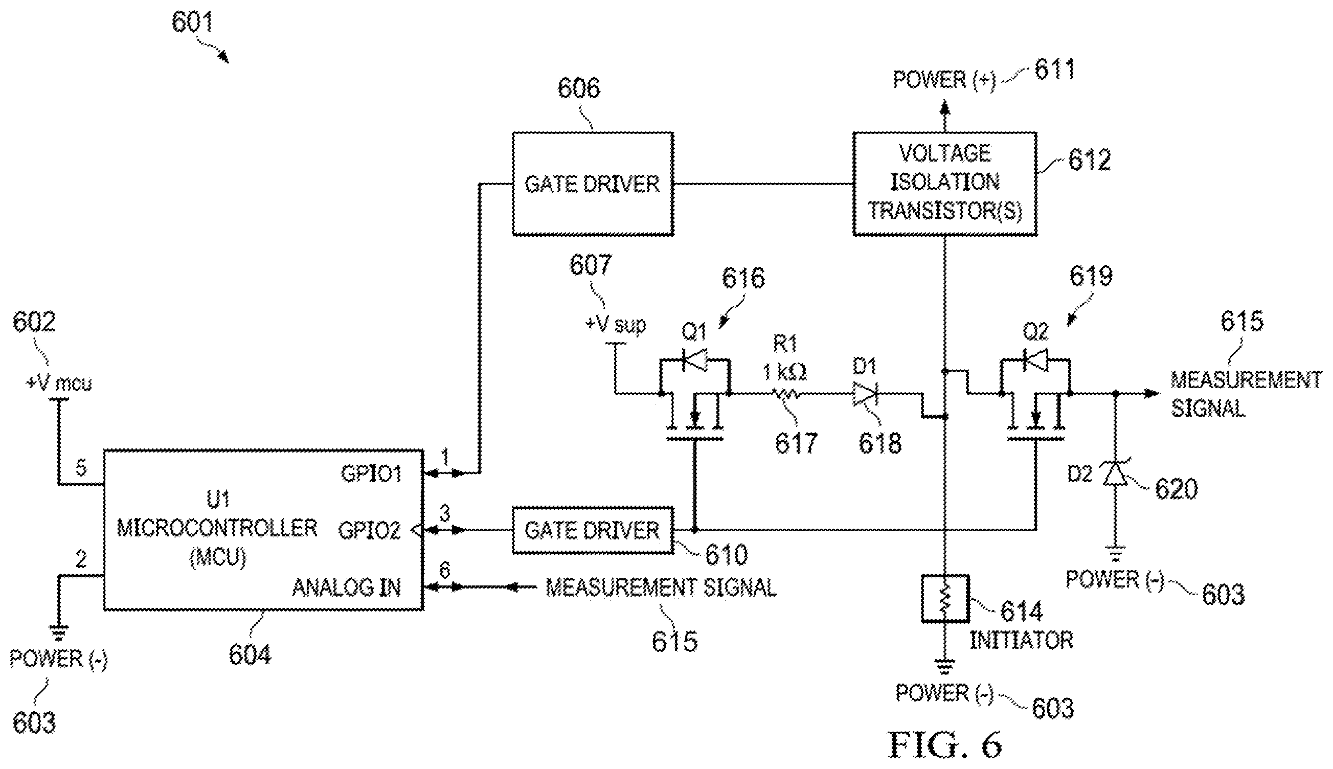 Patent US12366144 Figure 4 – Addressable switch with initiator detection and initiator resistance measurement