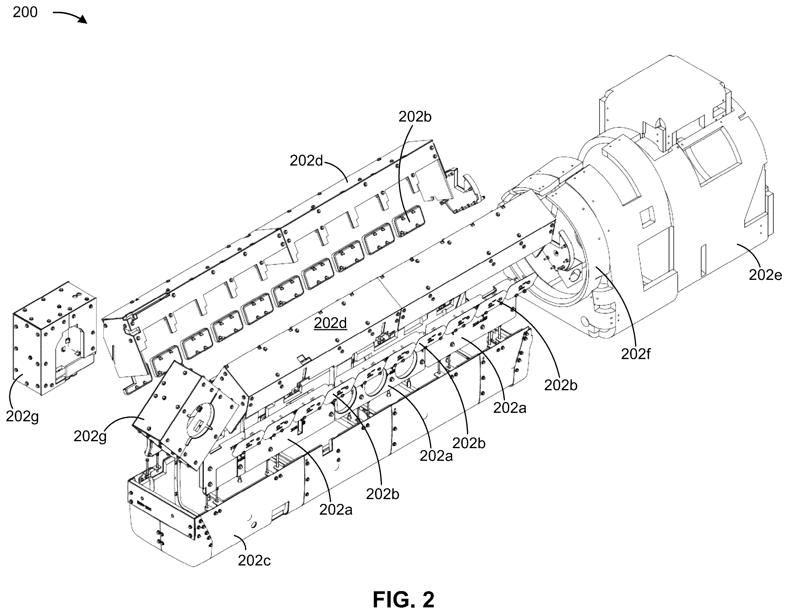 Patent US12366150 Figure 2 – Sound-dampening panels for an engine