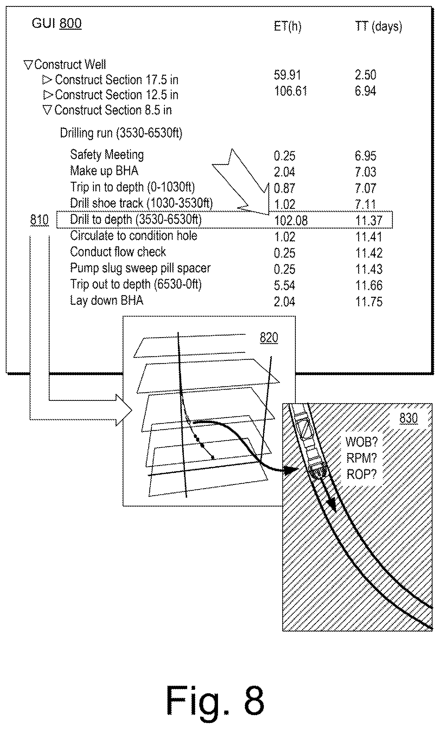 Patent US12366153 Figure 8 – Well construction equipment framework