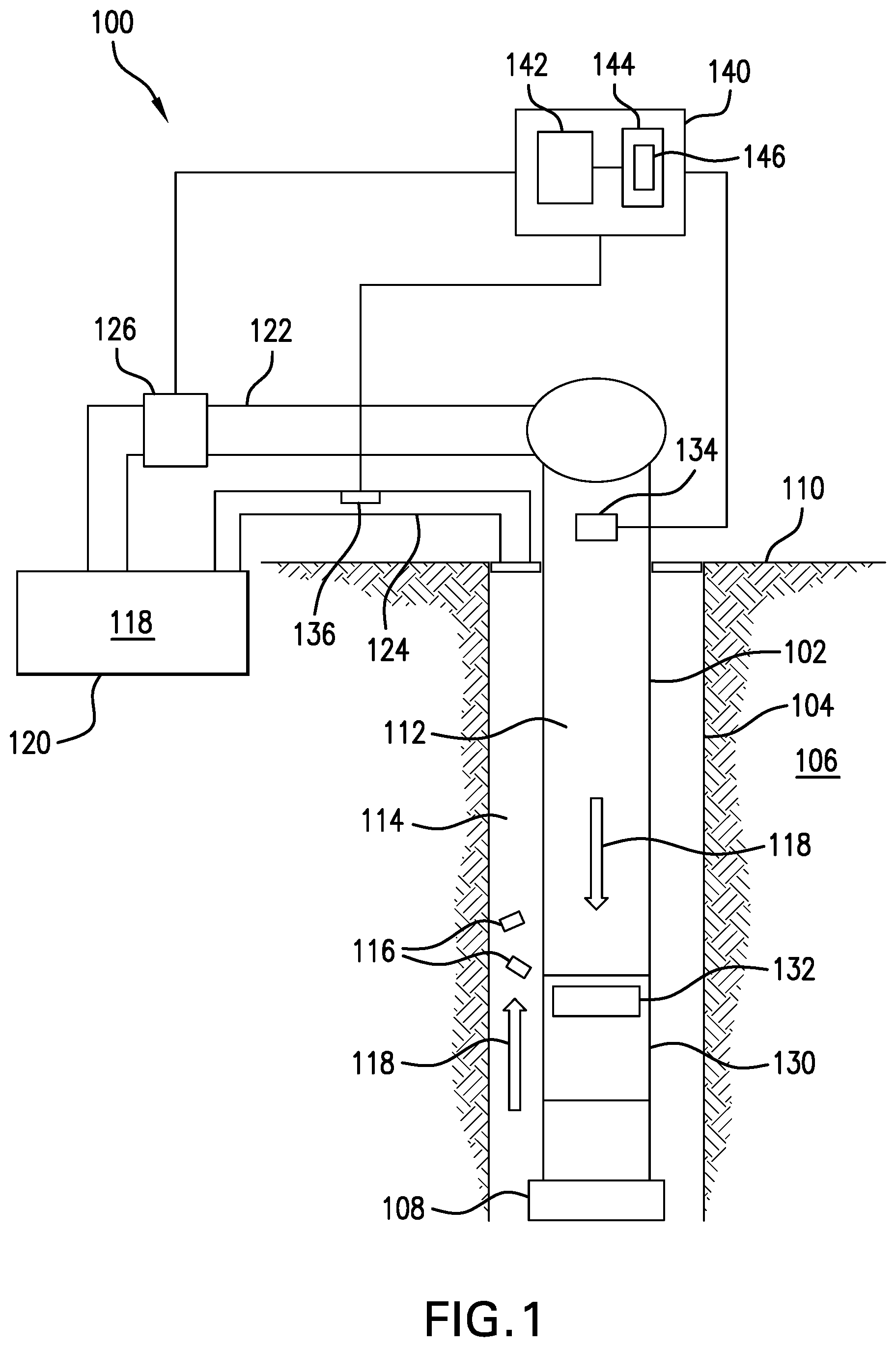 Patent US12366161 Figure 1 – System and method for measuring downhole mud flow density