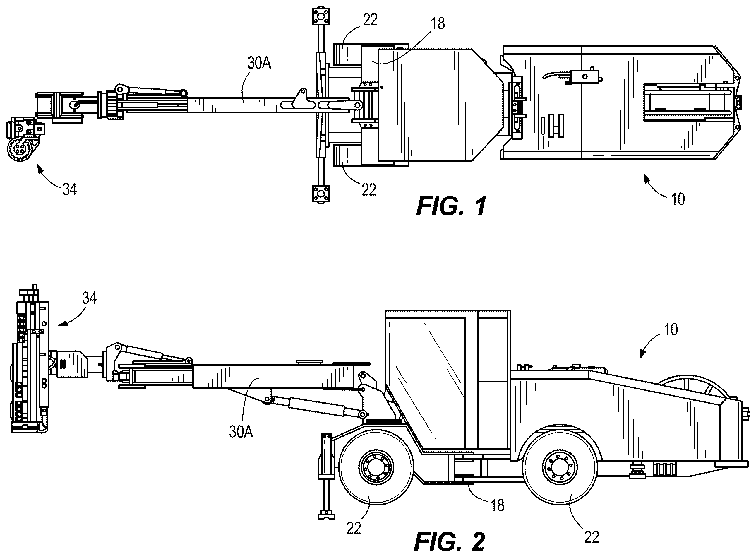 Patent US12366163 Figure 1 – Support for drilling and bolting tool