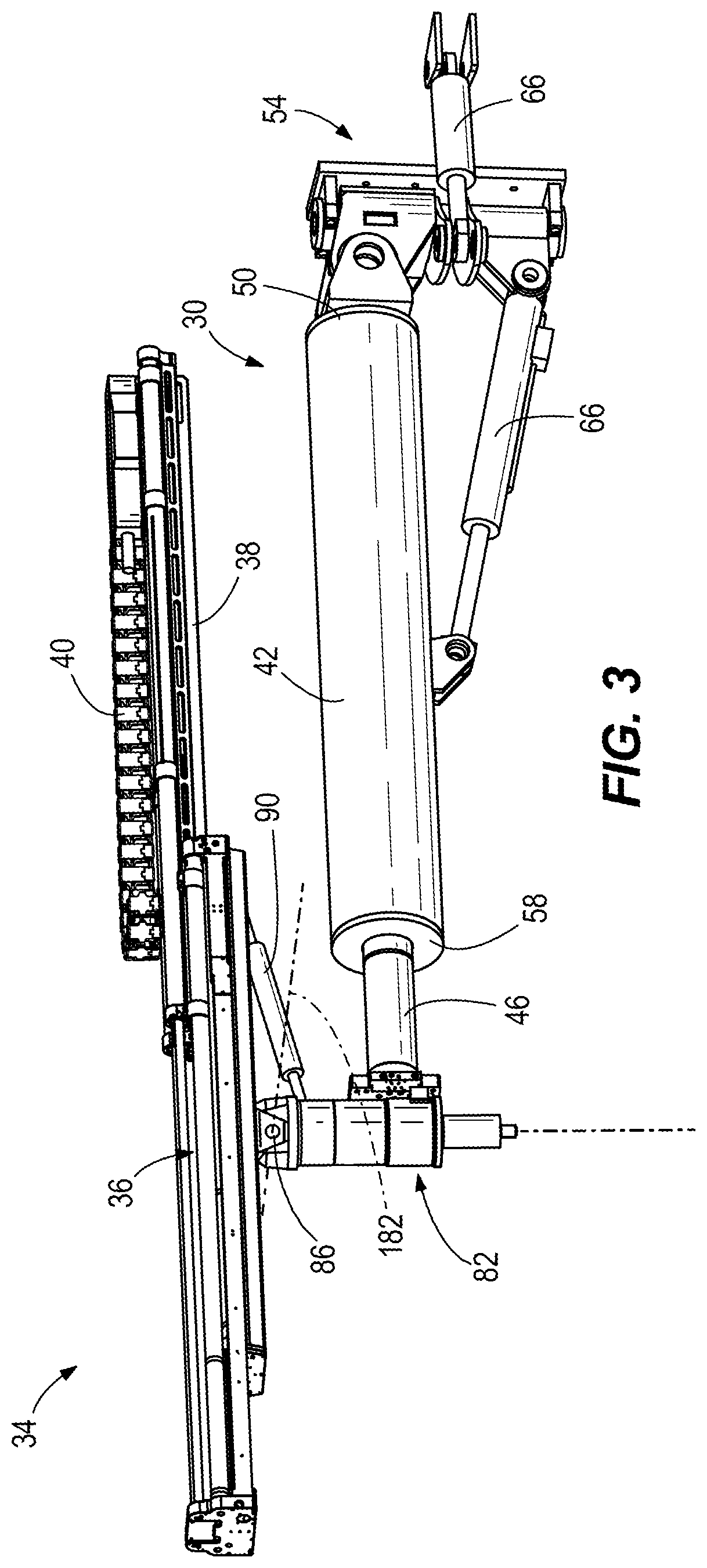Patent US12366163 Figure 2 – Support for drilling and bolting tool