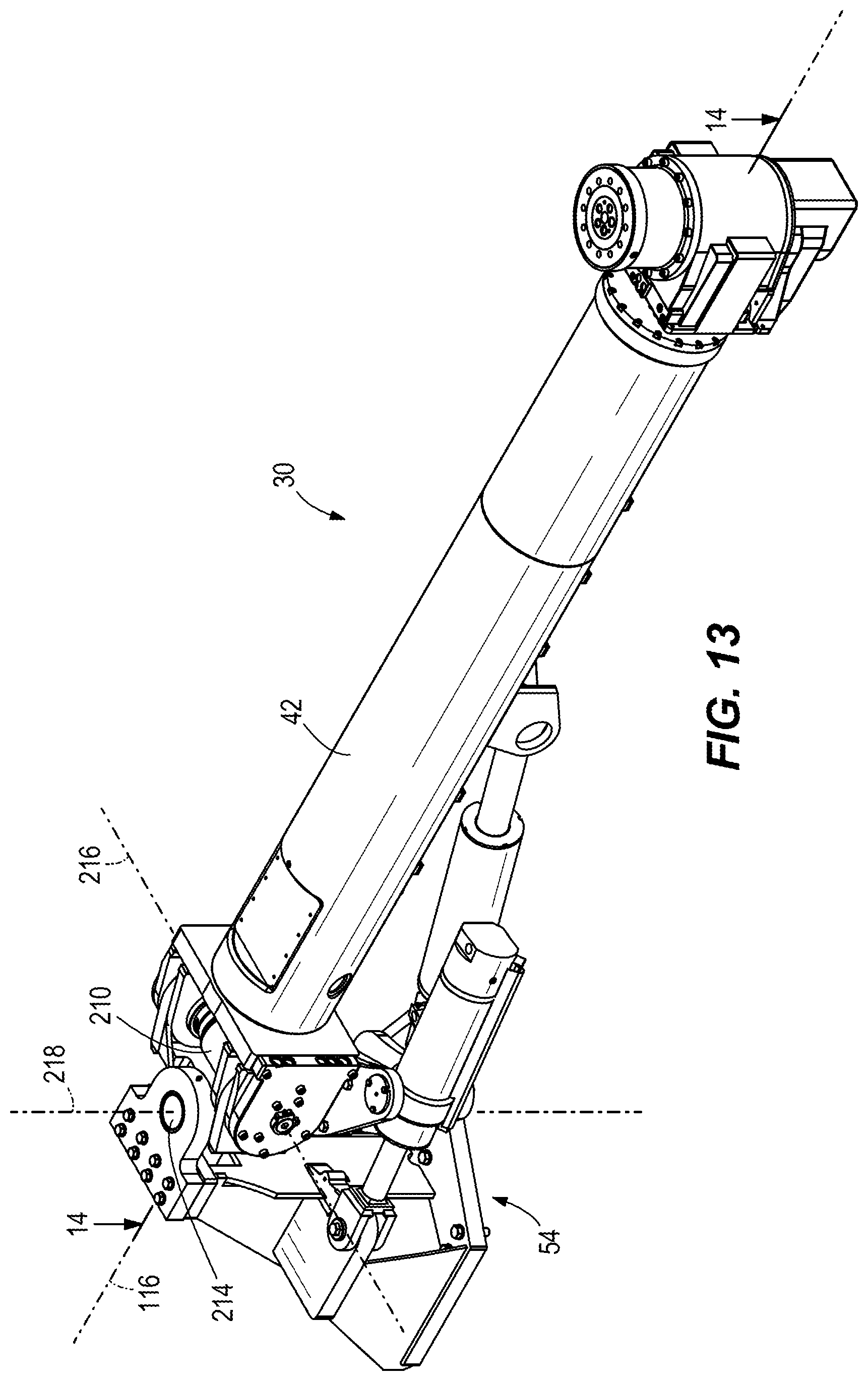 Patent US12366163 Figure 14 – Support for drilling and bolting tool