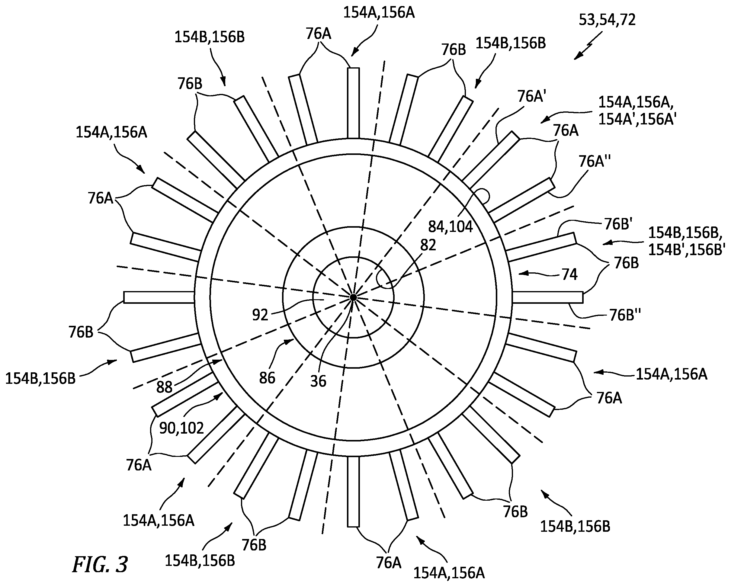 Patent US12366166 Figure 3 – Tailoring rotor blade coating to tune gas turbine engine bladed rotor