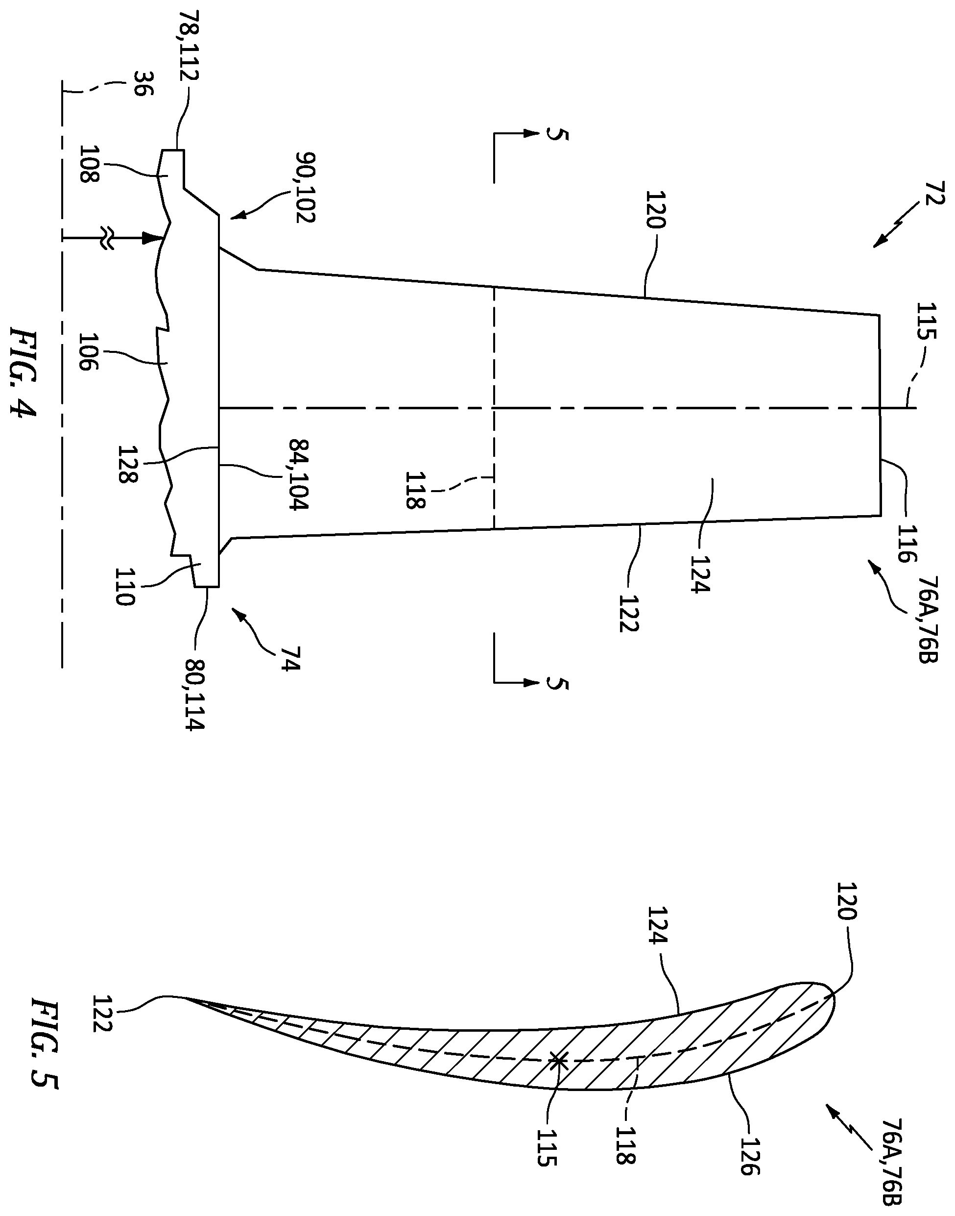 Patent US12366166 Figure 4 – Tailoring rotor blade coating to tune gas turbine engine bladed rotor