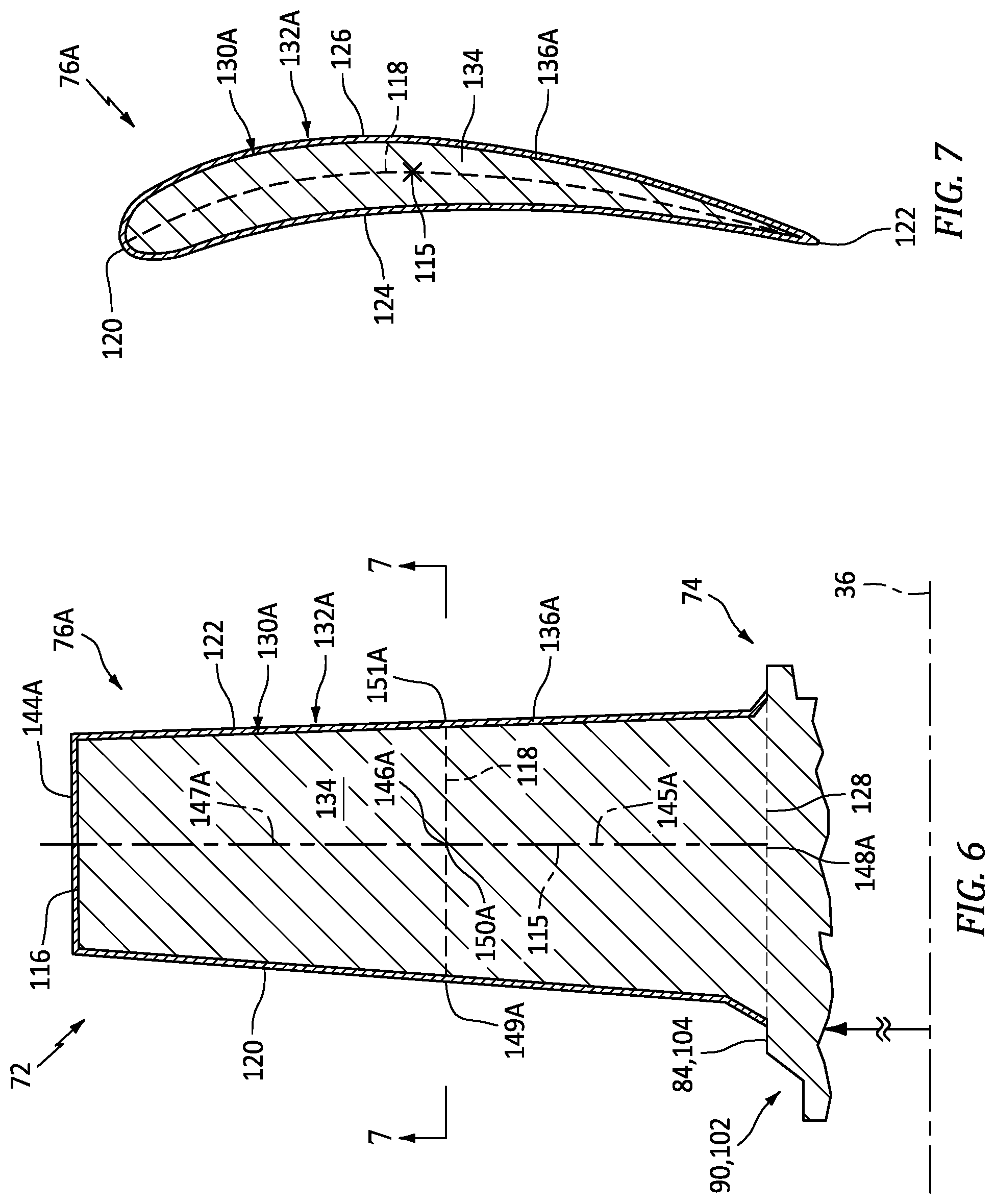 Patent US12366166 Figure 5 – Tailoring rotor blade coating to tune gas turbine engine bladed rotor