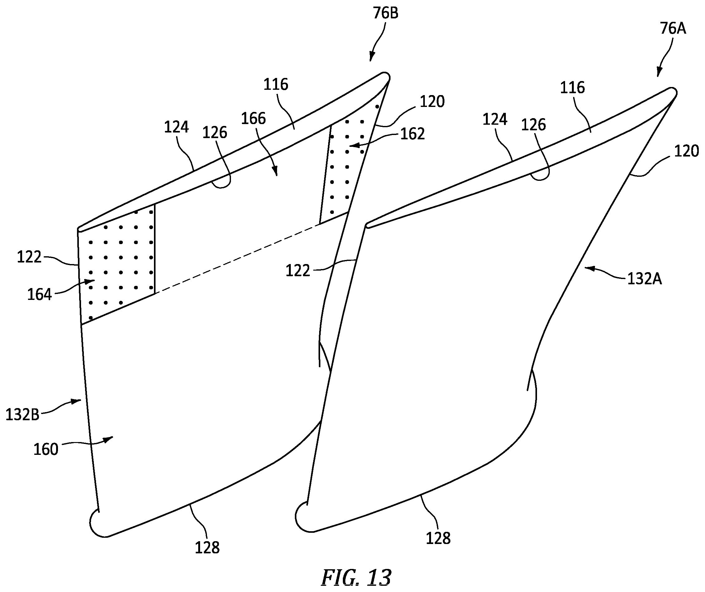 Patent US12366166 Figure 9 – Tailoring rotor blade coating to tune gas turbine engine bladed rotor
