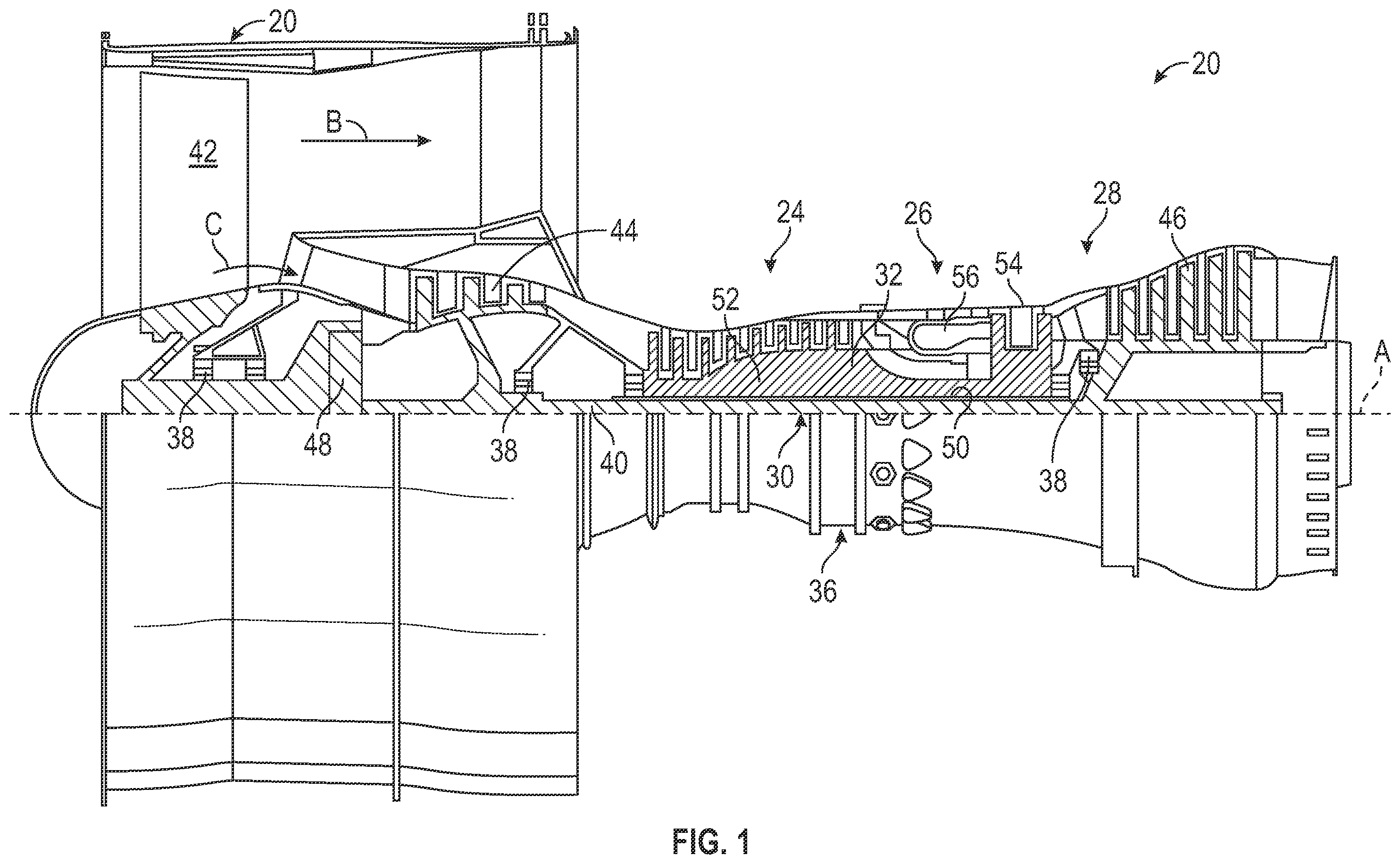 Patent US12366167 — Fan blade or vane with improved bird impact capability — Figure 1