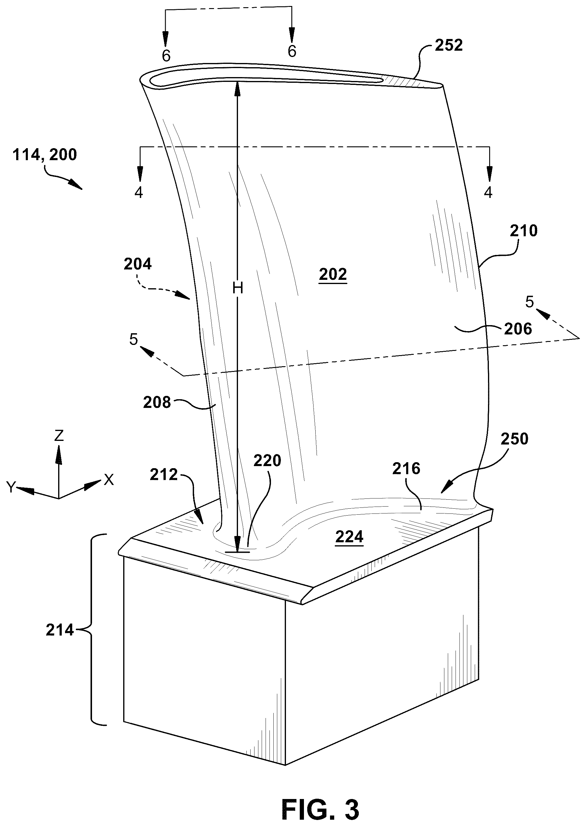 Patent US12366168 Figure 3 – Turbine blade inner rib profile