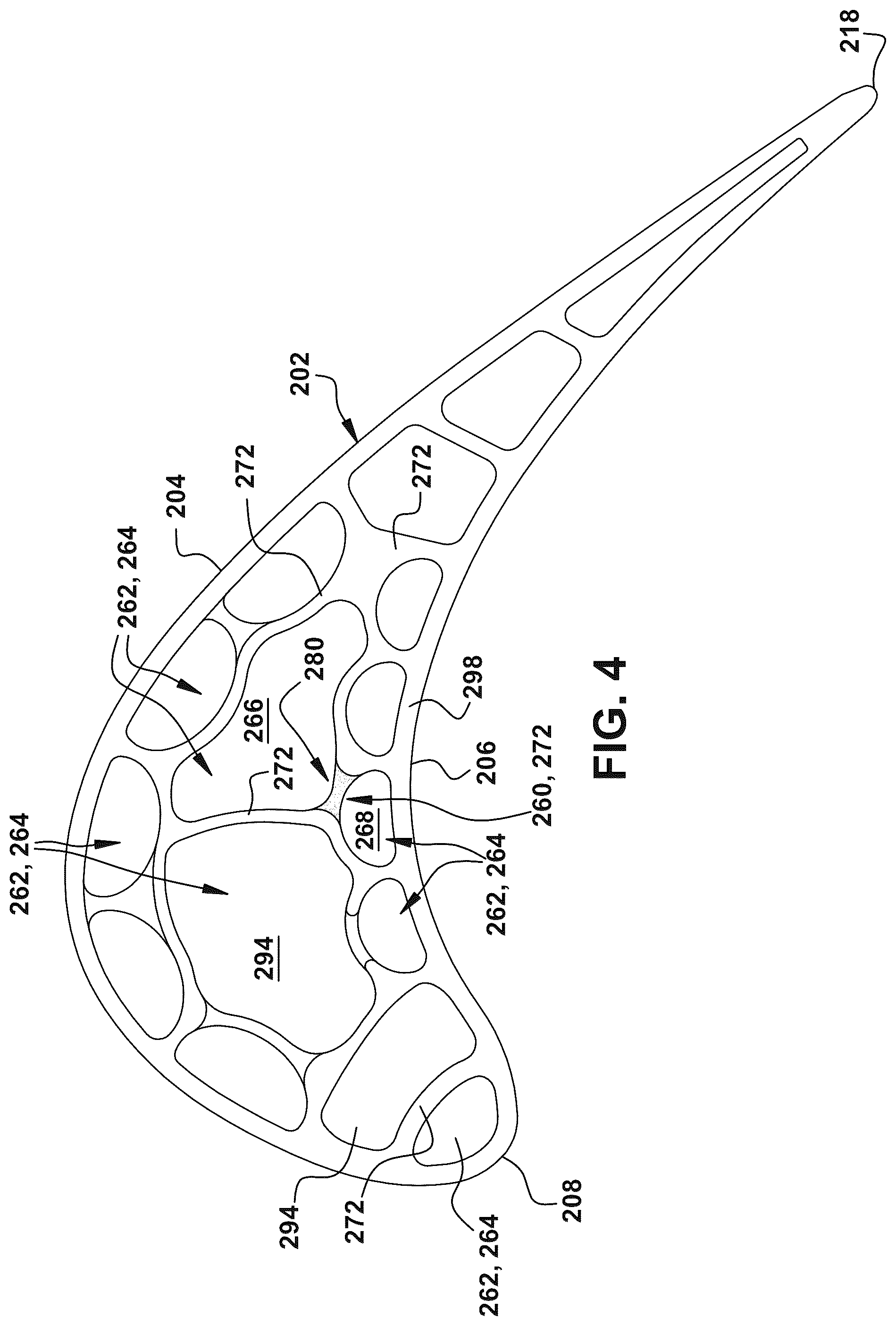 Patent US12366168 Figure 4 – Turbine blade inner rib profile