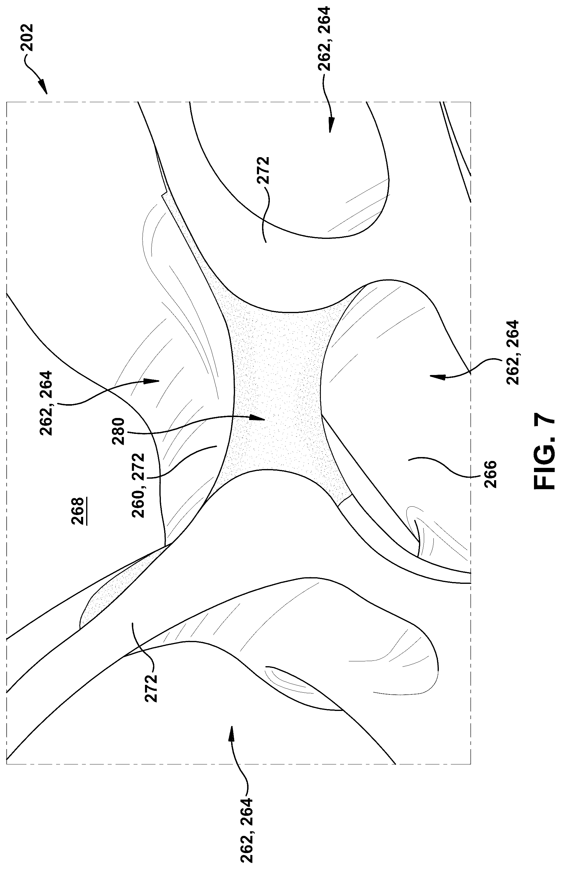 Patent US12366168 Figure 7 – Turbine blade inner rib profile
