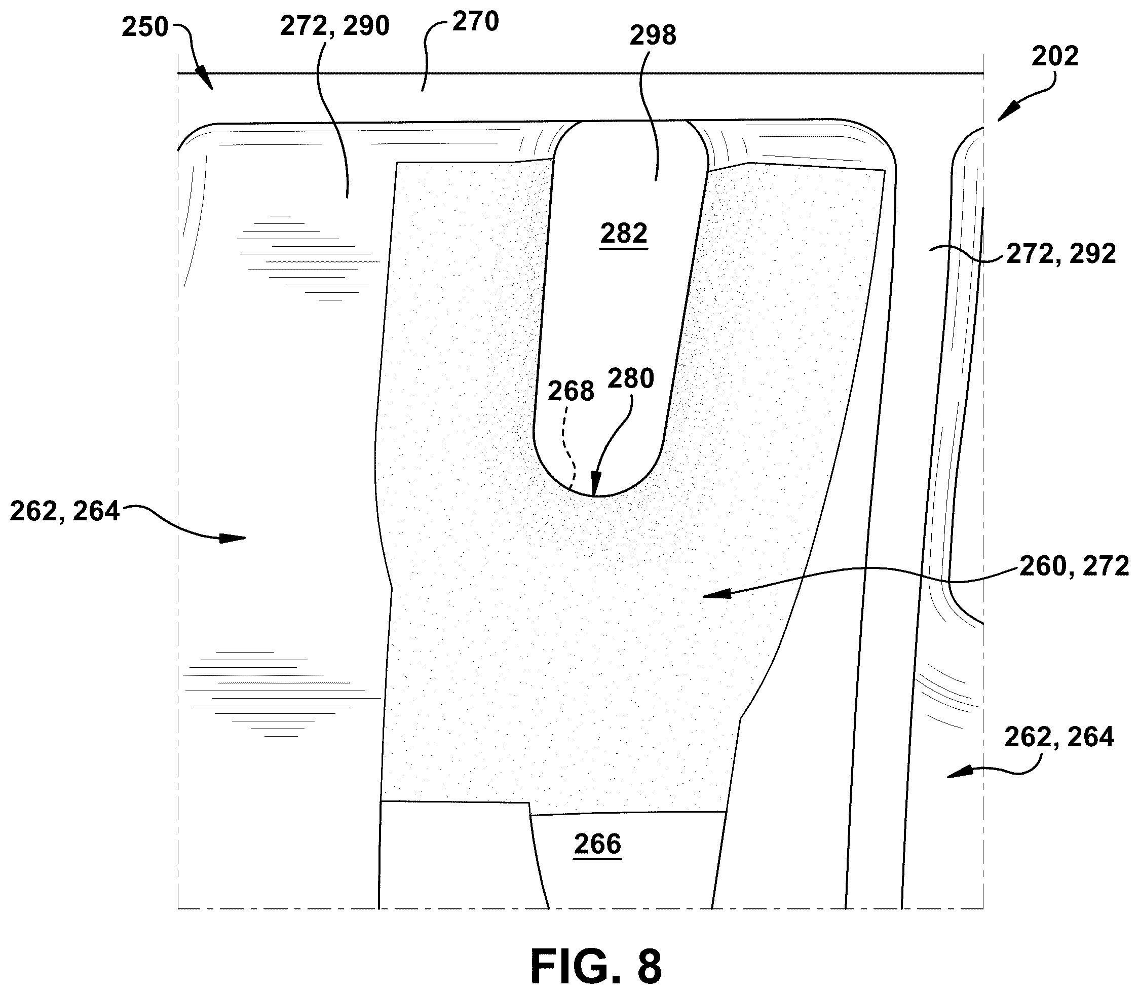 Patent US12366168 Figure 8 – Turbine blade inner rib profile