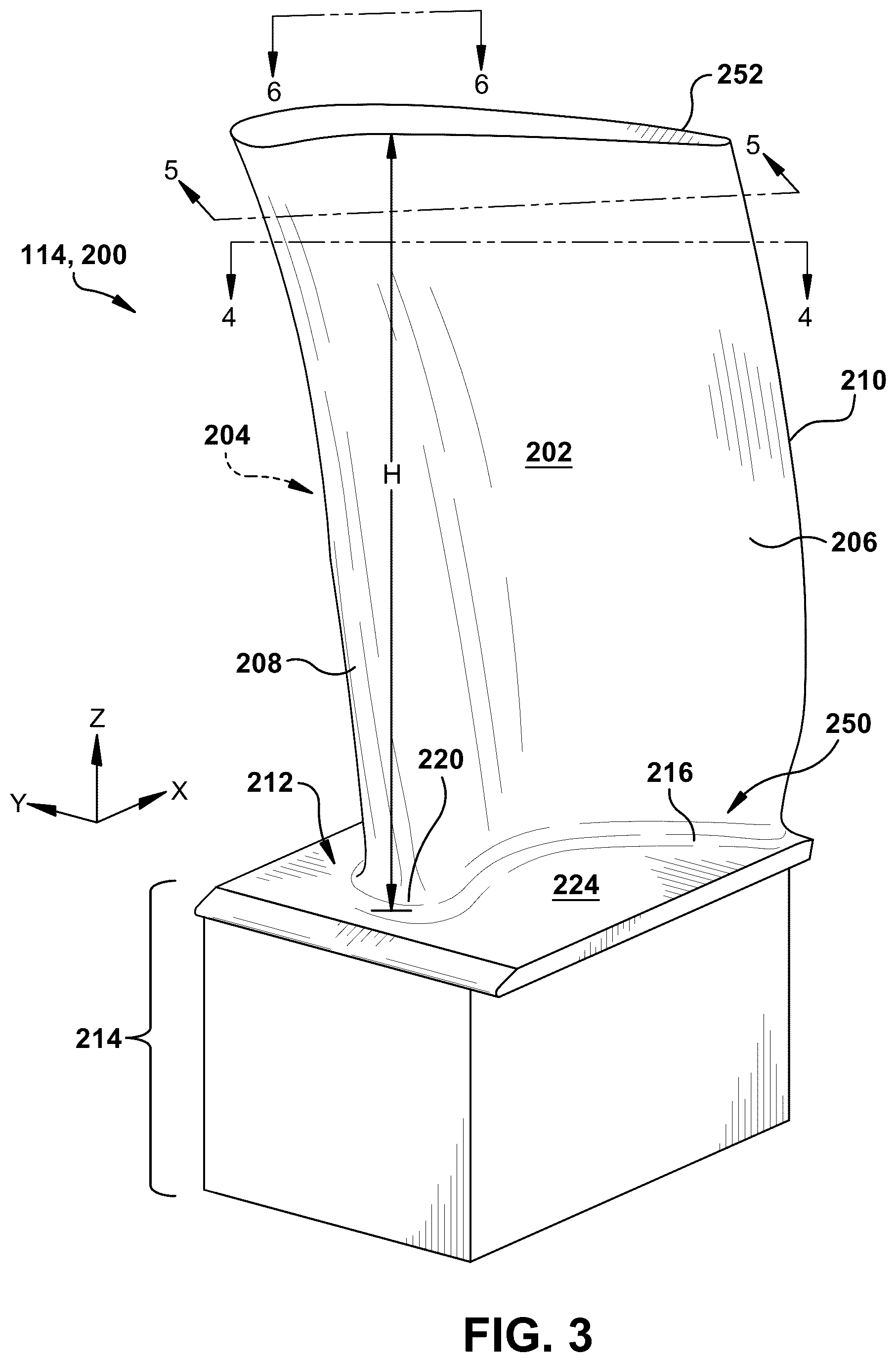 Patent US12366169 Figure 3 – Turbine blade inner rib profile