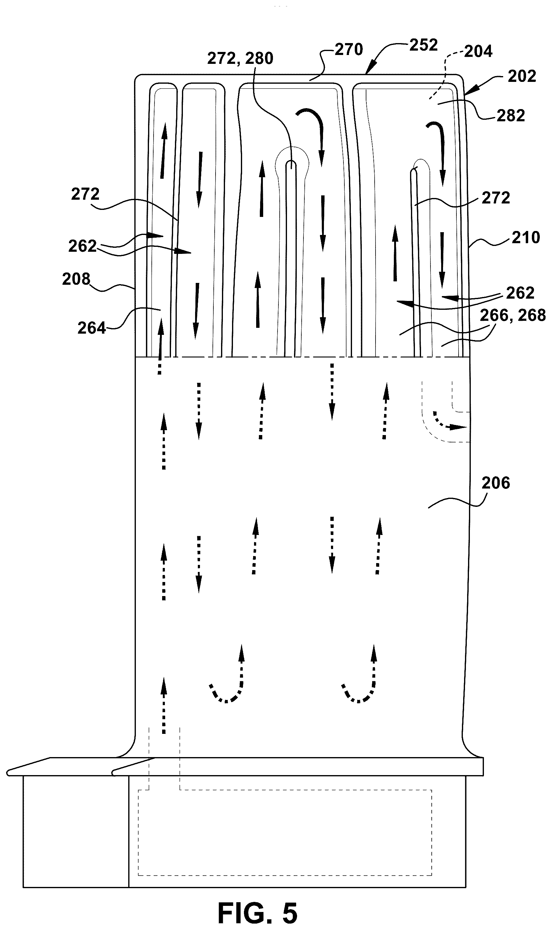 Patent US12366169 Figure 5 – Turbine blade inner rib profile