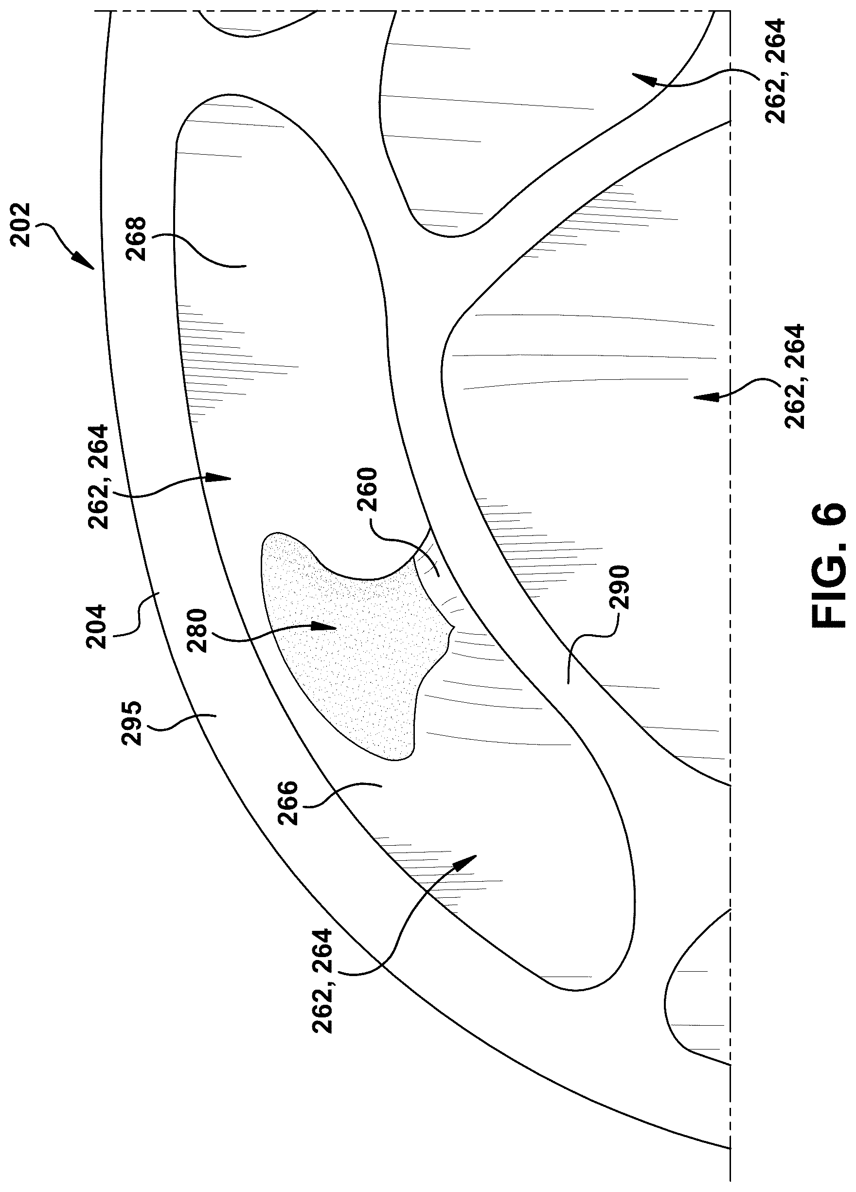 Patent US12366169 Figure 6 – Turbine blade inner rib profile