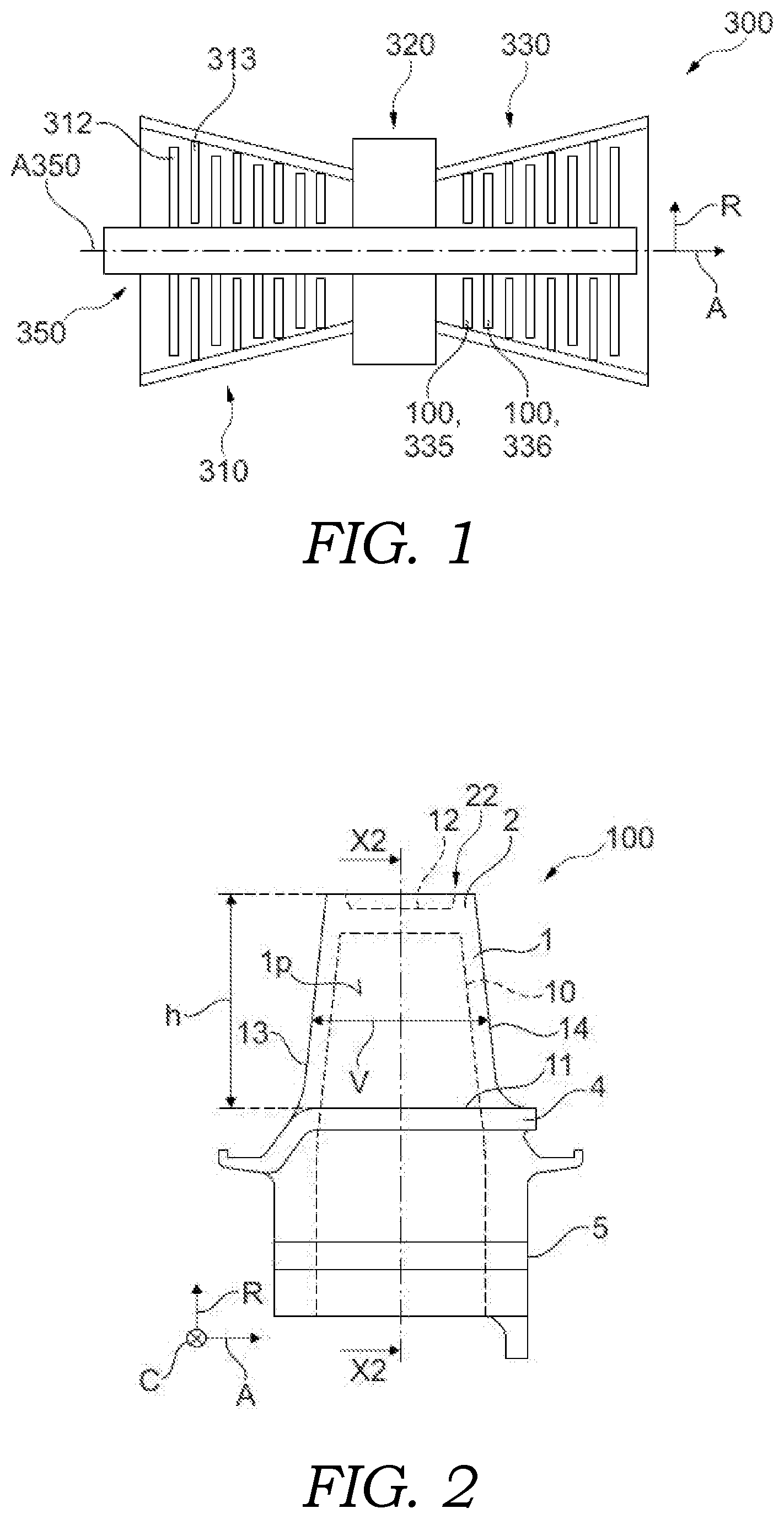 Patent US12366170 Figure 1 – Flow body for a gas turbine, gas turbine, method for manufacturing a flow body for a gas turbine, and method for repairing a flow body of a gas turbine