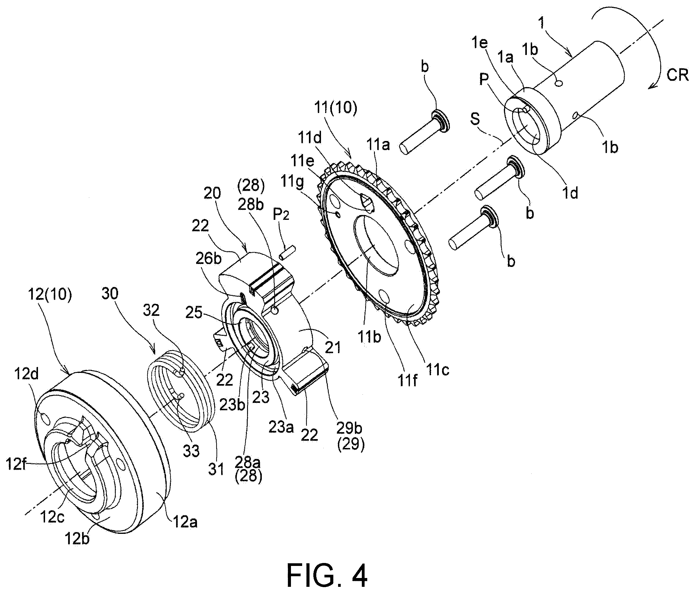 Patent US12366181 Figure 4 – Fluid control valve unit and valve timing changing device
