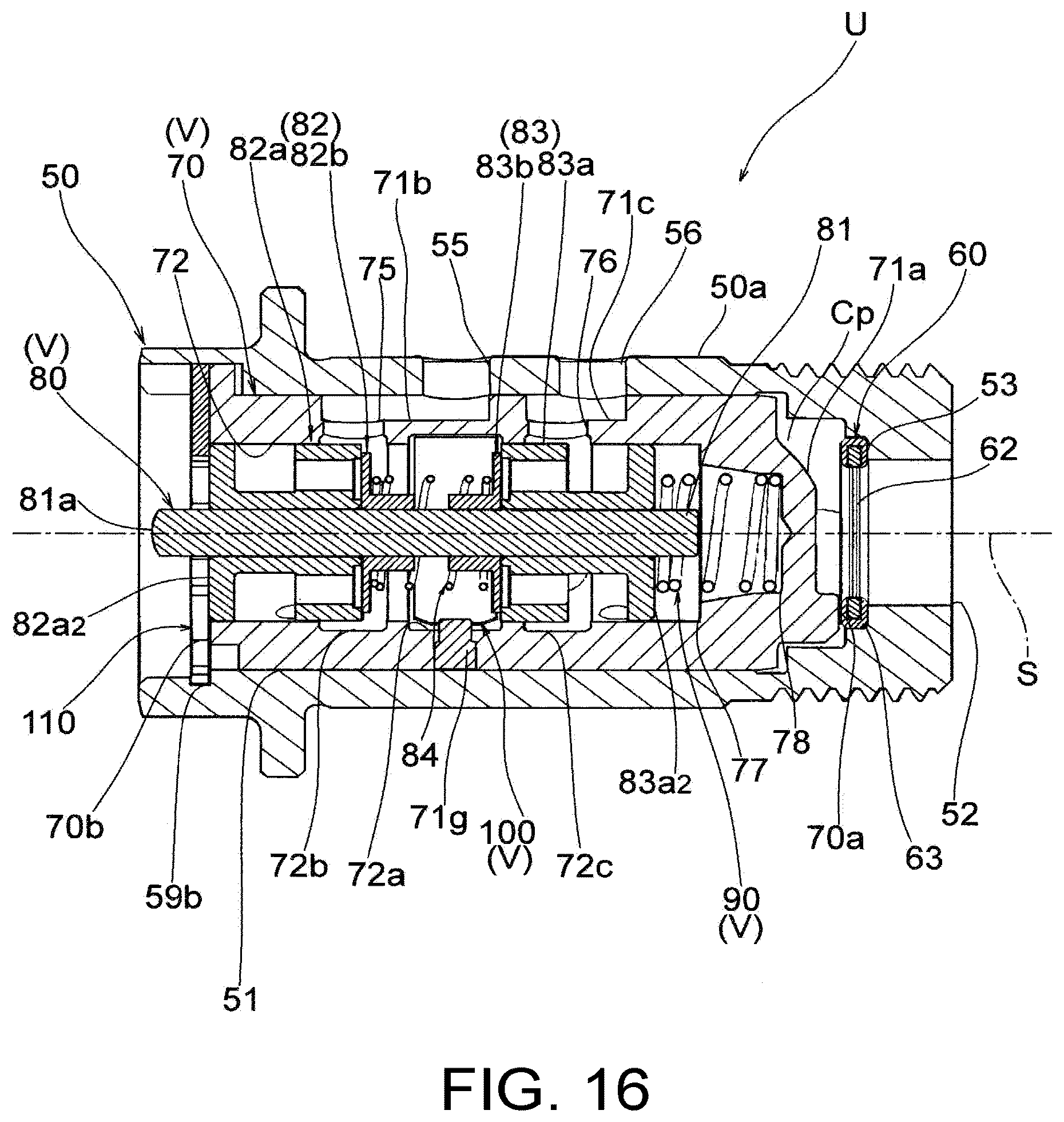 Patent US12366181 Figure 16 – Fluid control valve unit and valve timing changing device