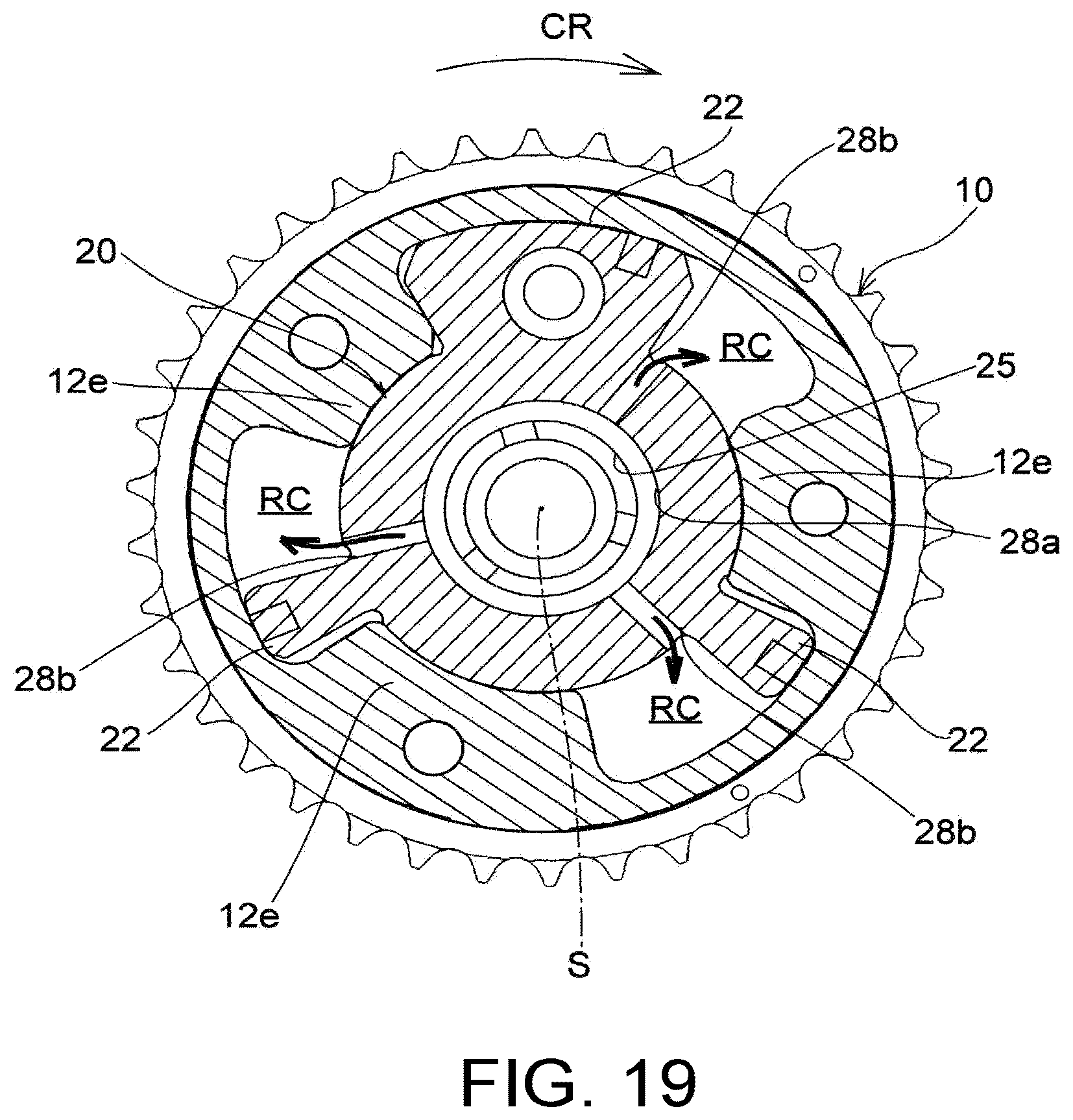 Patent US12366181 Figure 19 – Fluid control valve unit and valve timing changing device