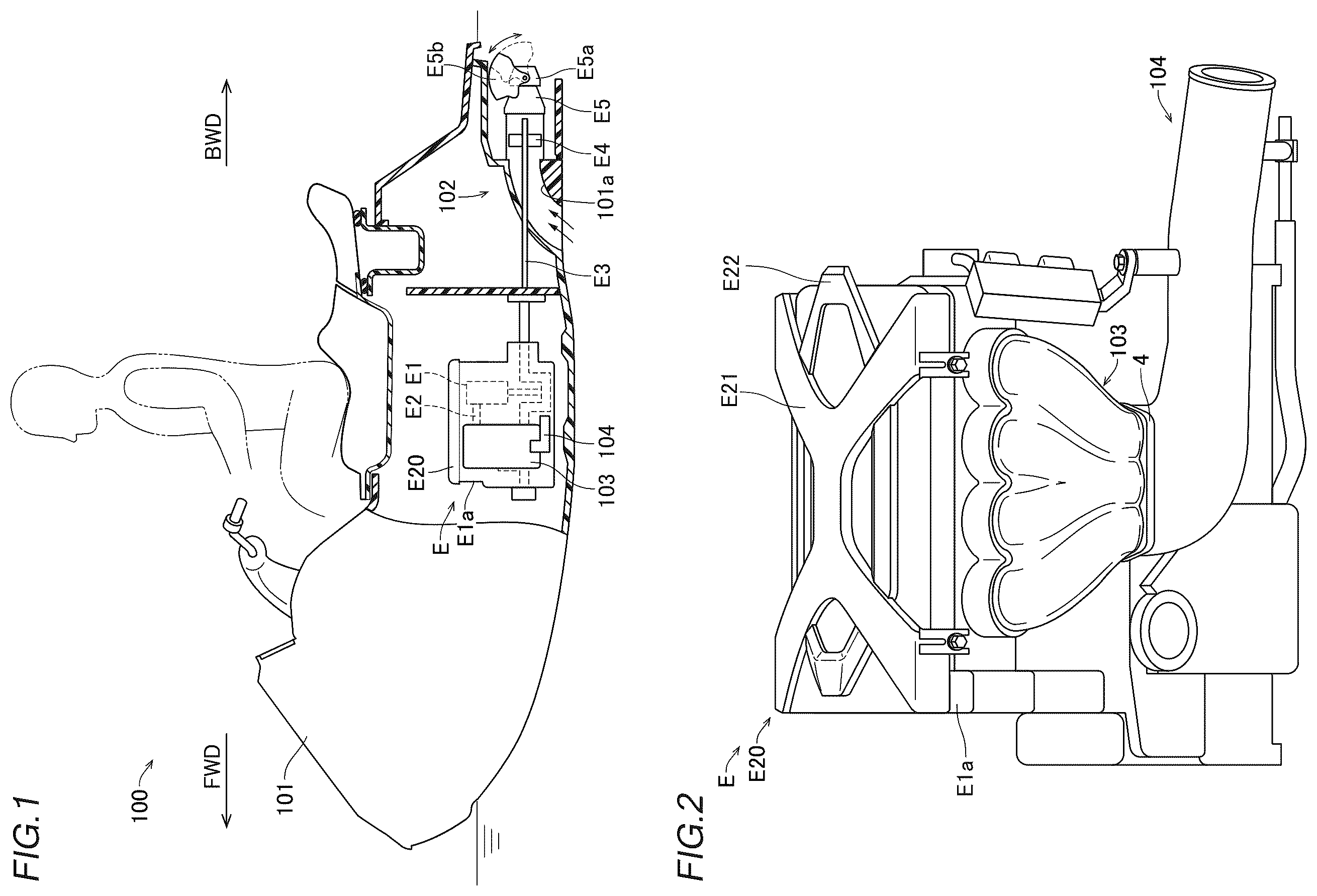 Patent US12366189 Figure 1 – Marine vessel and exhaust manifold for marine vessel