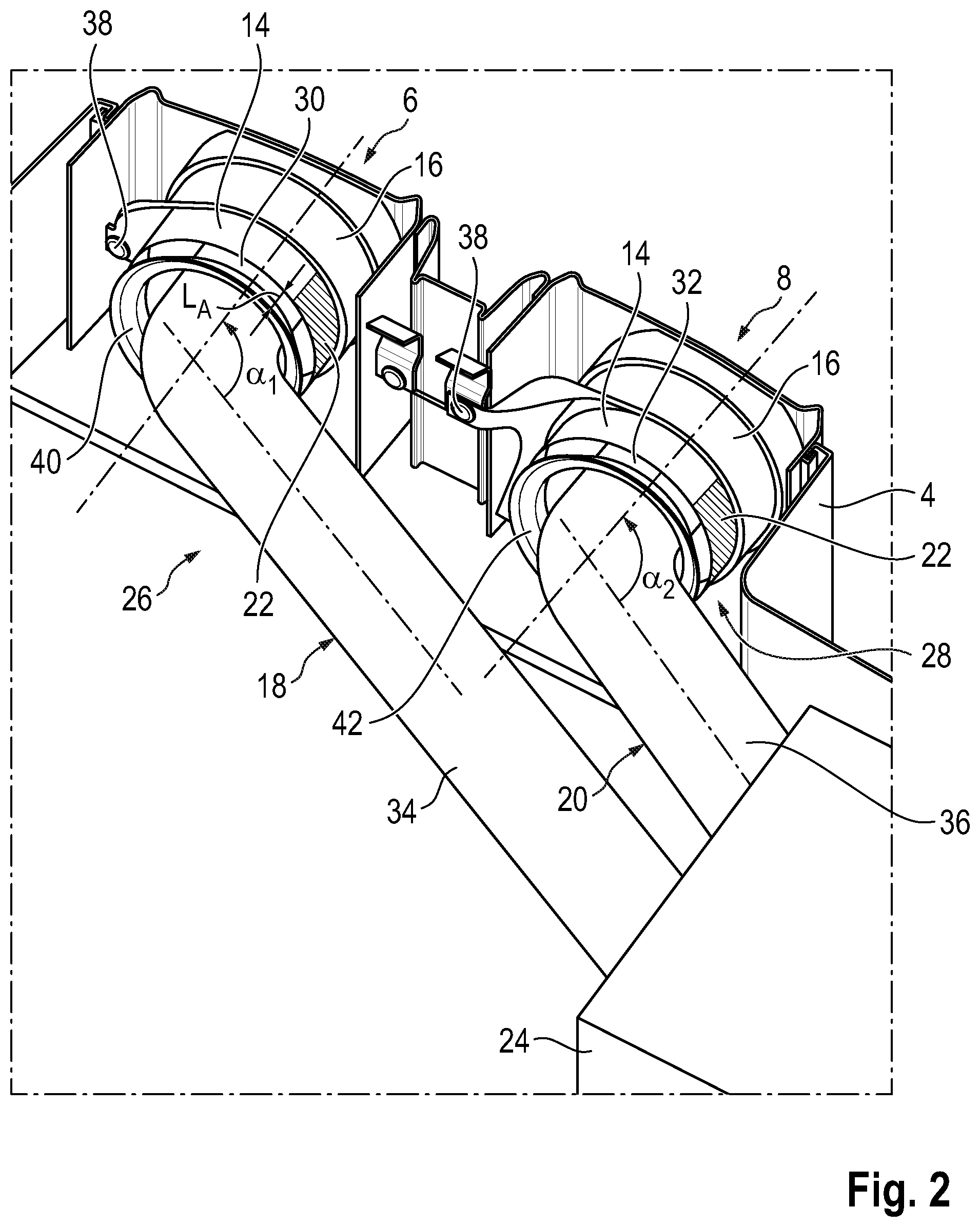 Patent US12366194 Figure 2 – Exhaust gas tailpipe assembly for an exhaust gas system of a motor vehicle
