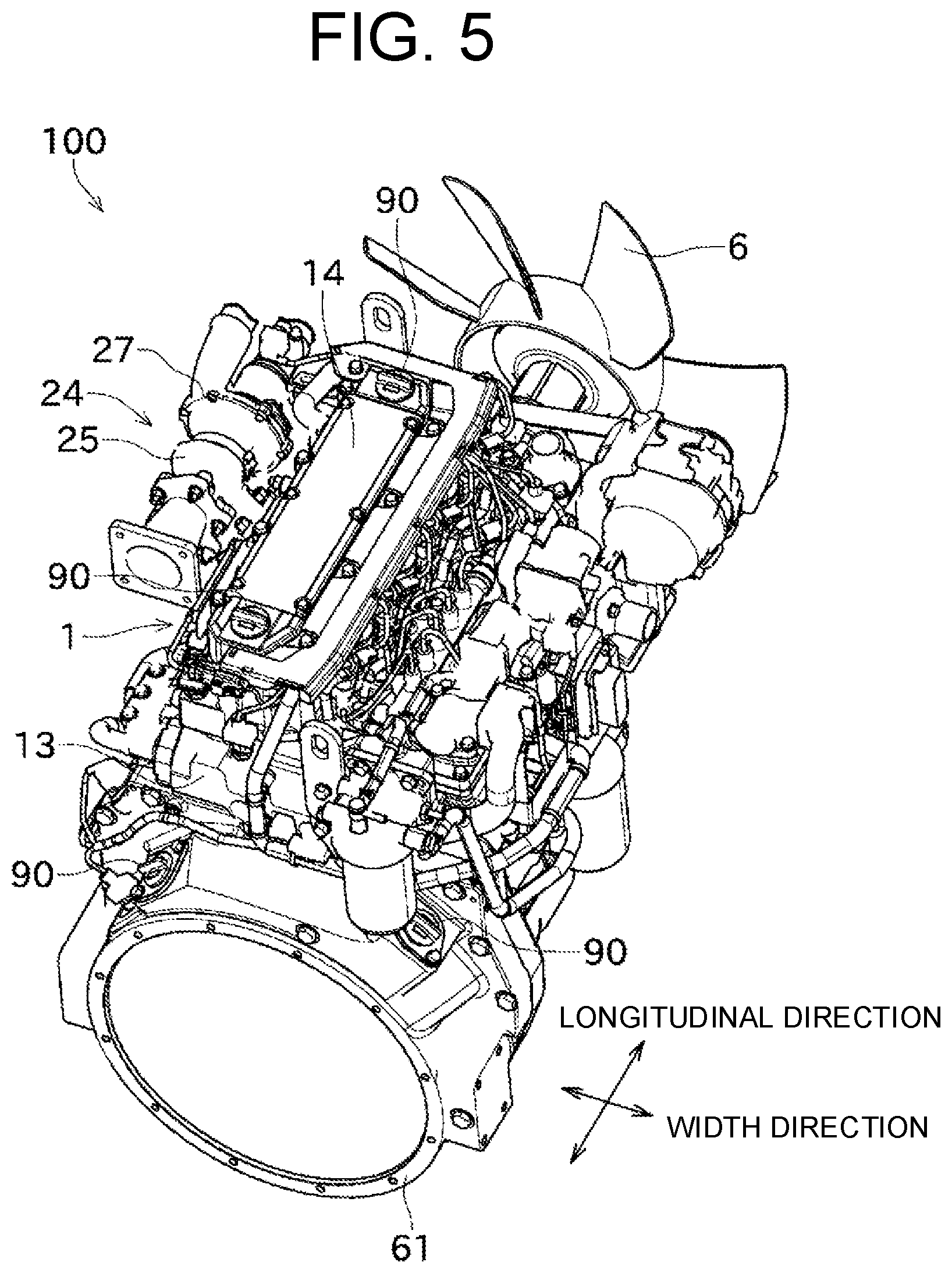 Patent US12366195 Figure 5 – Turbocharged engine arrangement