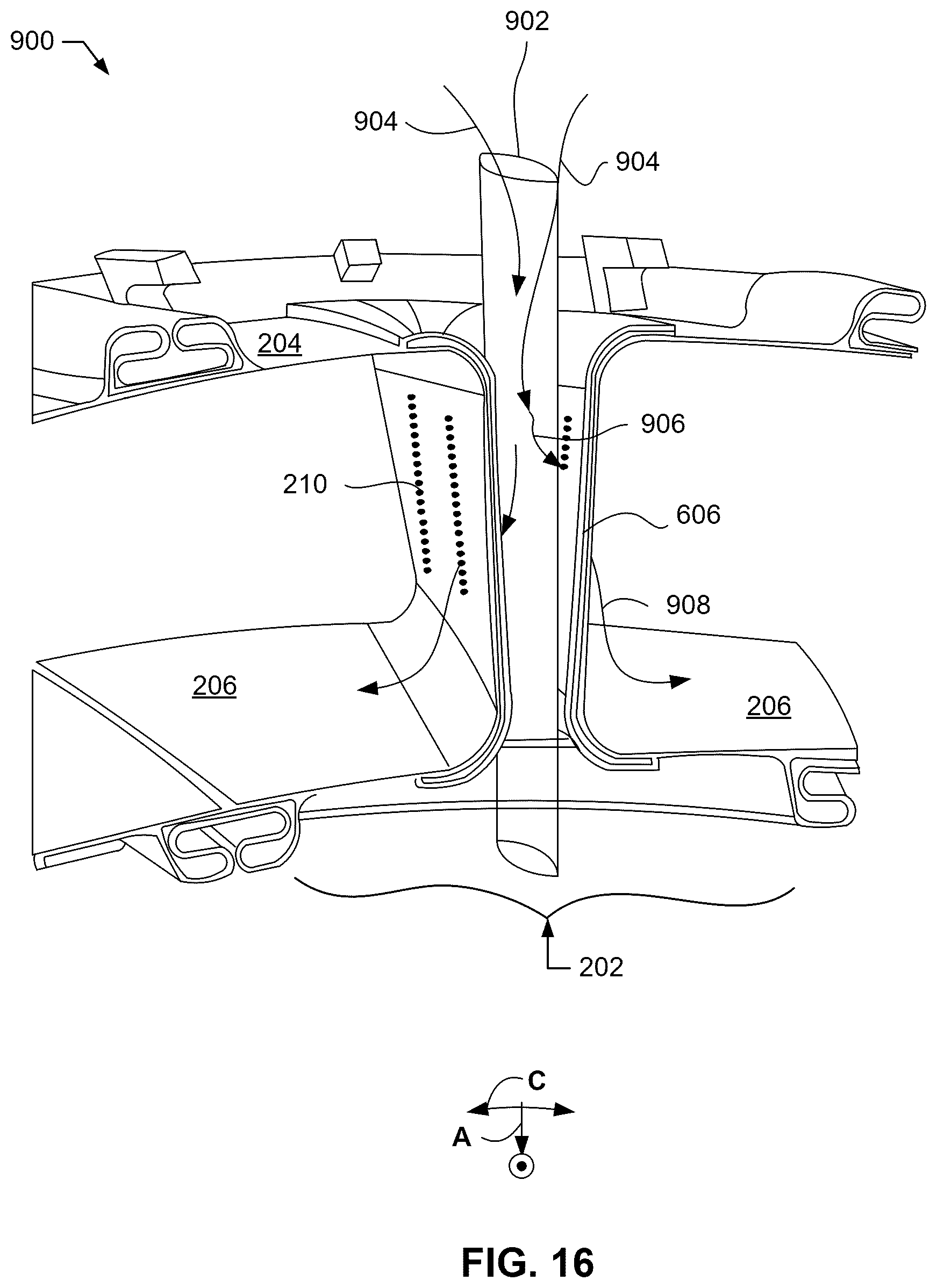 Patent US12366201 Figure 14 – Reverse flow gas turbine engine having electric machine