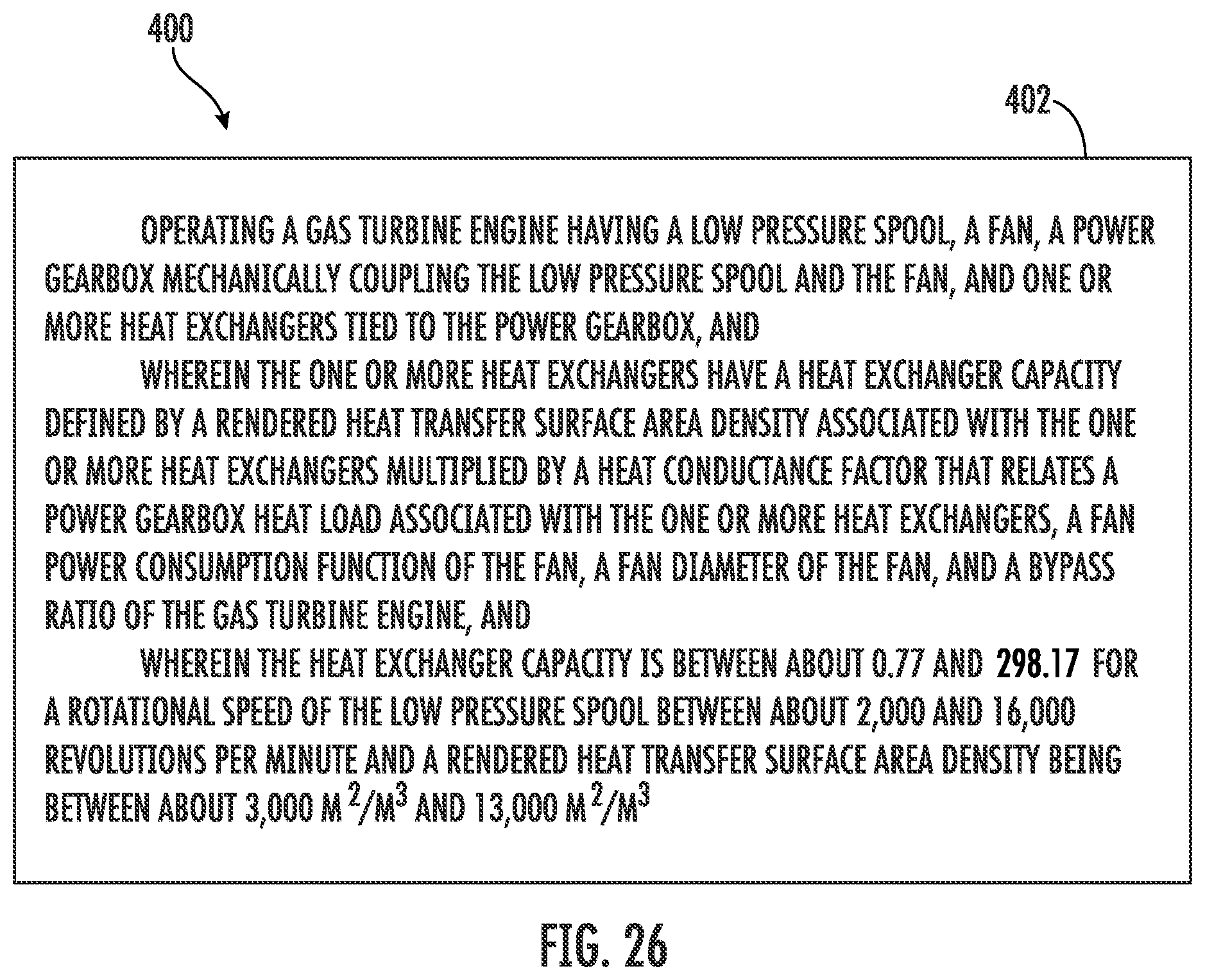 Patent US12366204 Figure 16 – Heat exchanger capacity for one or more heat exchangers associated with a power gearbox of a turbofan engine