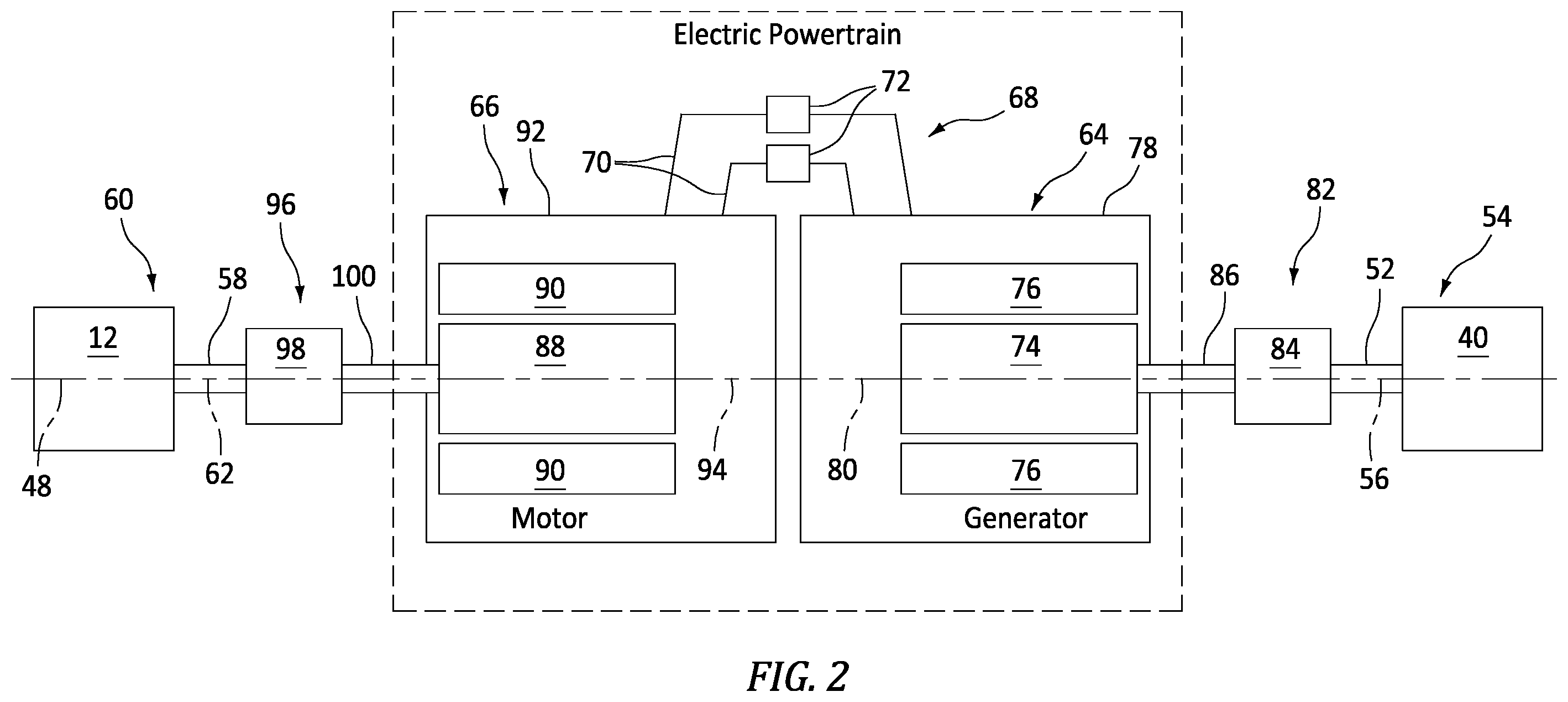 Patent US12366209 Figure 2 – Aircraft powerplant with electric powertrain