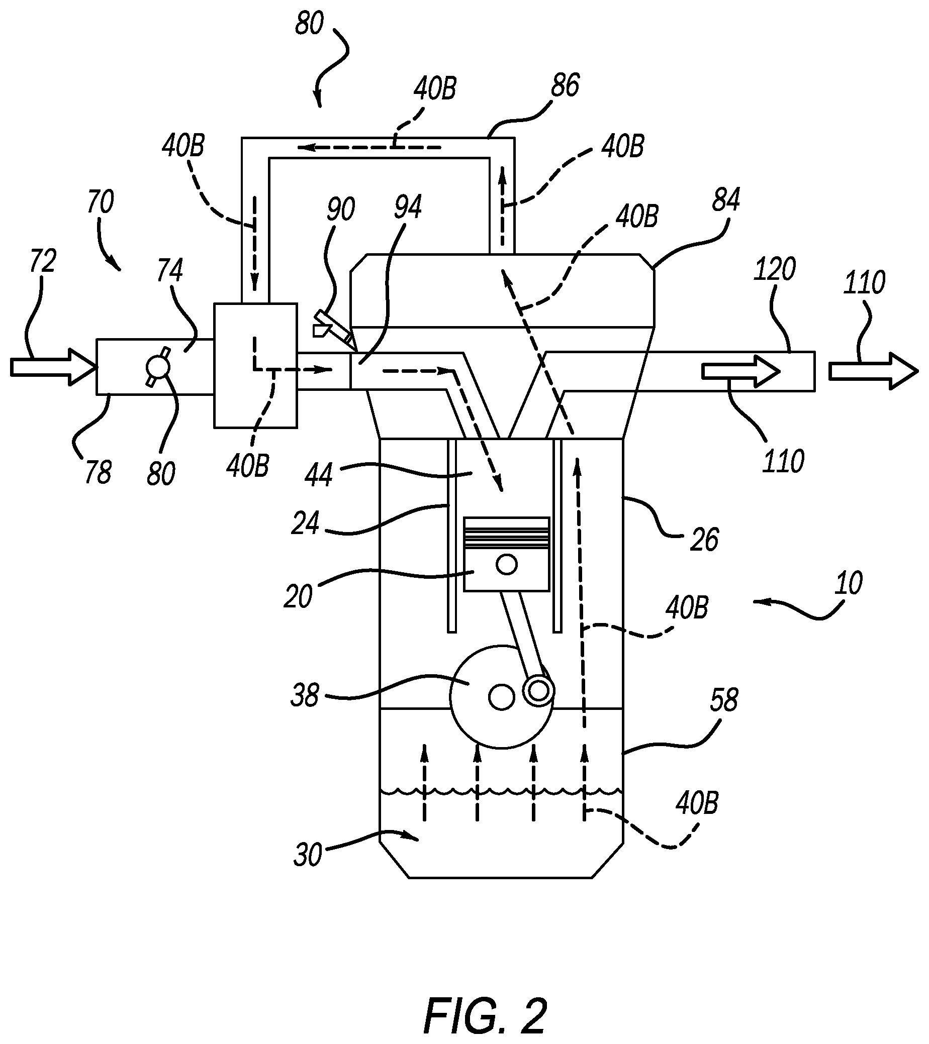 Patent US12366214 Figure 2 – System and method for compensating fuel mass based on oil dilution