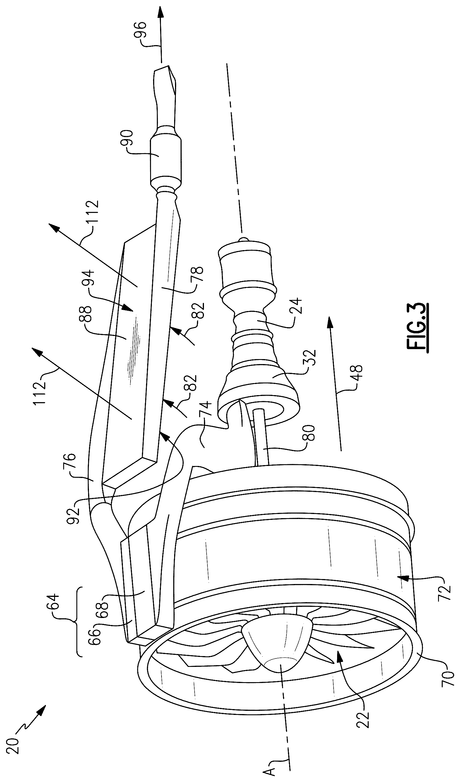 Patent US12366216 Figure 3 – Thrust reverser in condenser exit duct