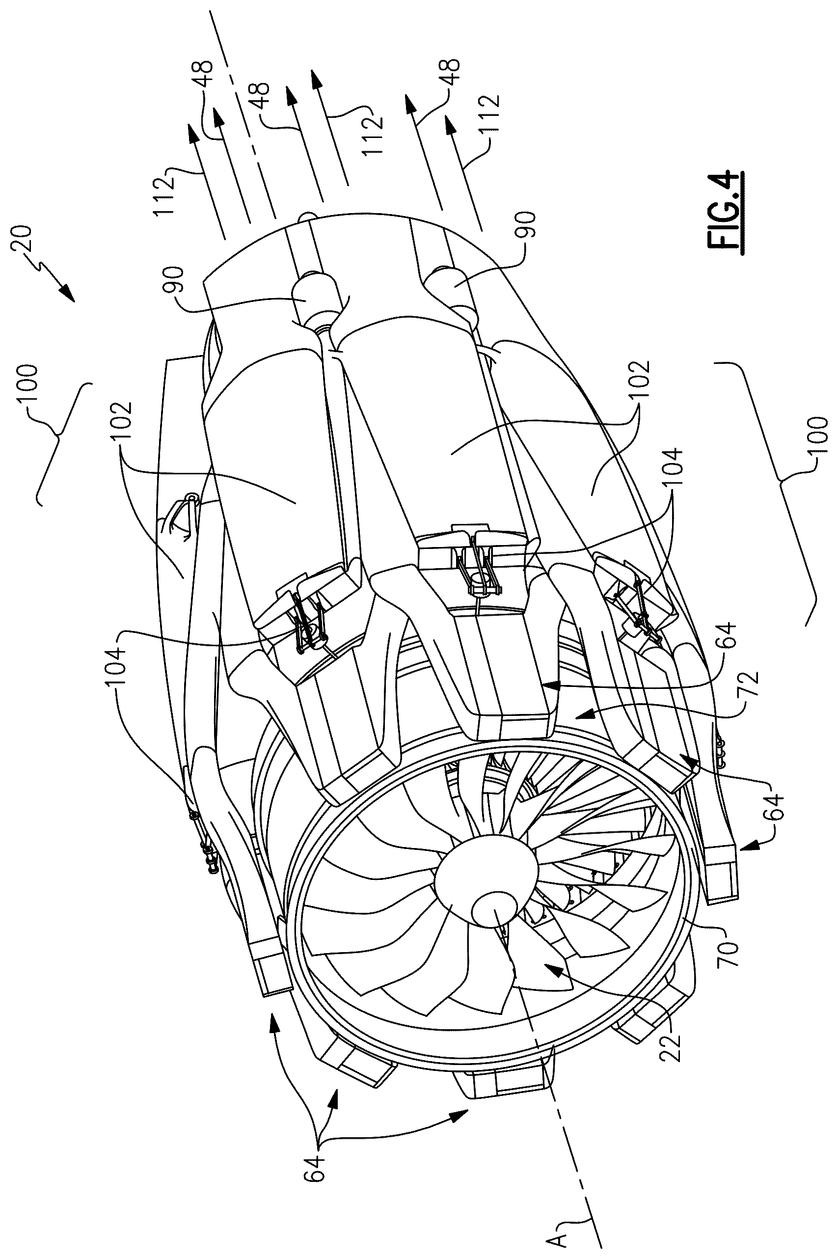Patent US12366216 Figure 4 – Thrust reverser in condenser exit duct