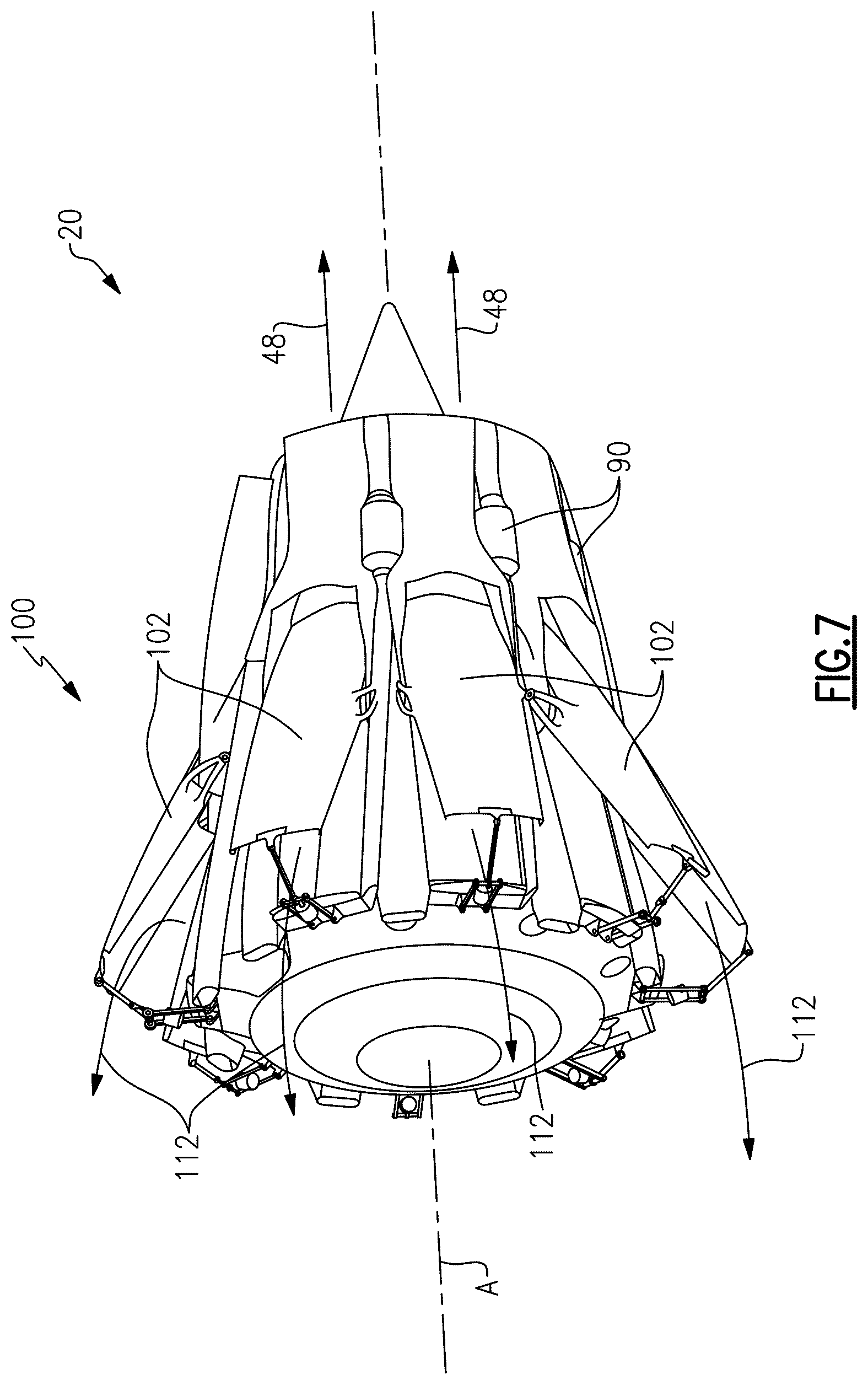 Patent US12366216 Figure 7 – Thrust reverser in condenser exit duct
