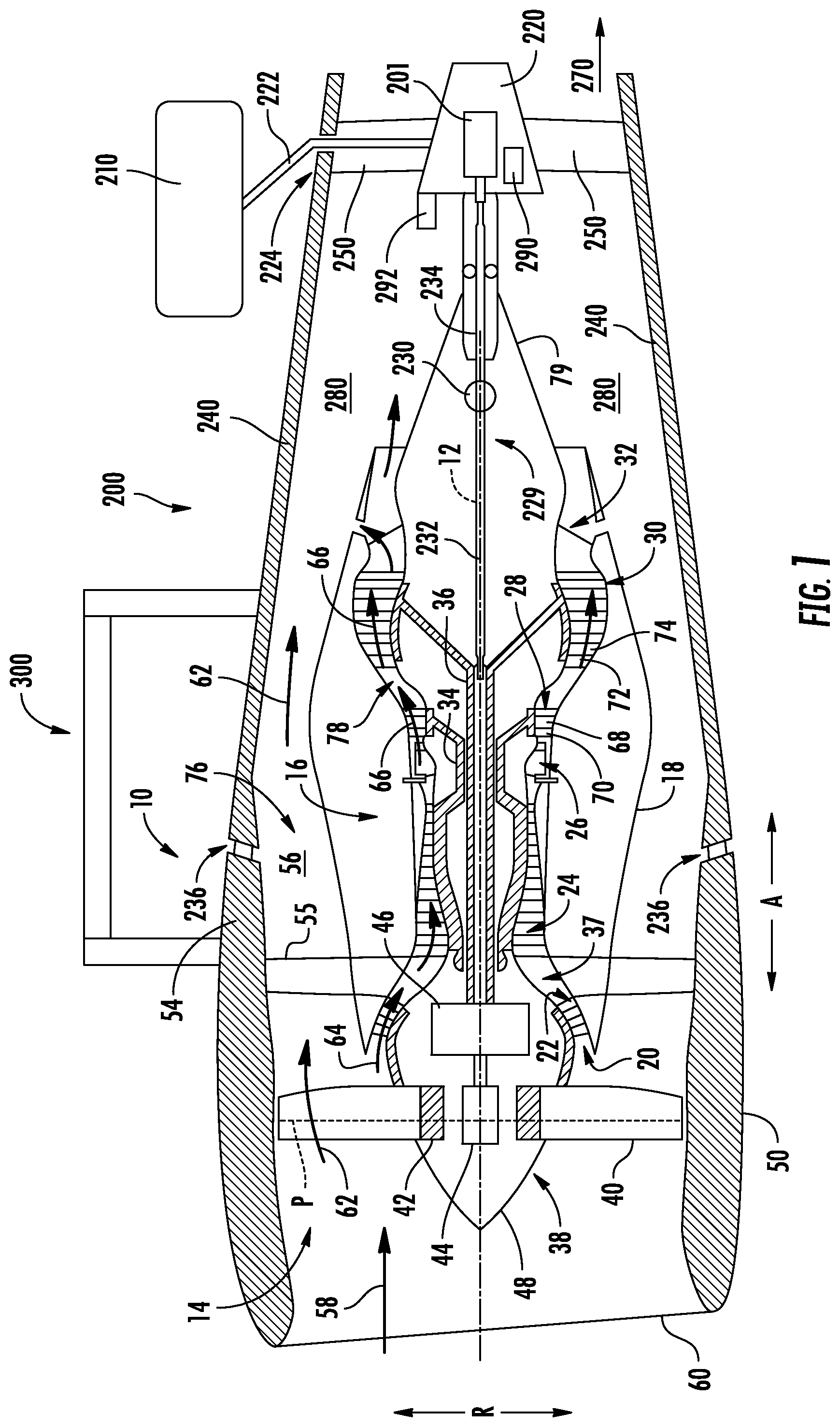 Patent US12366217 Figure 1 – Electric machine assembly