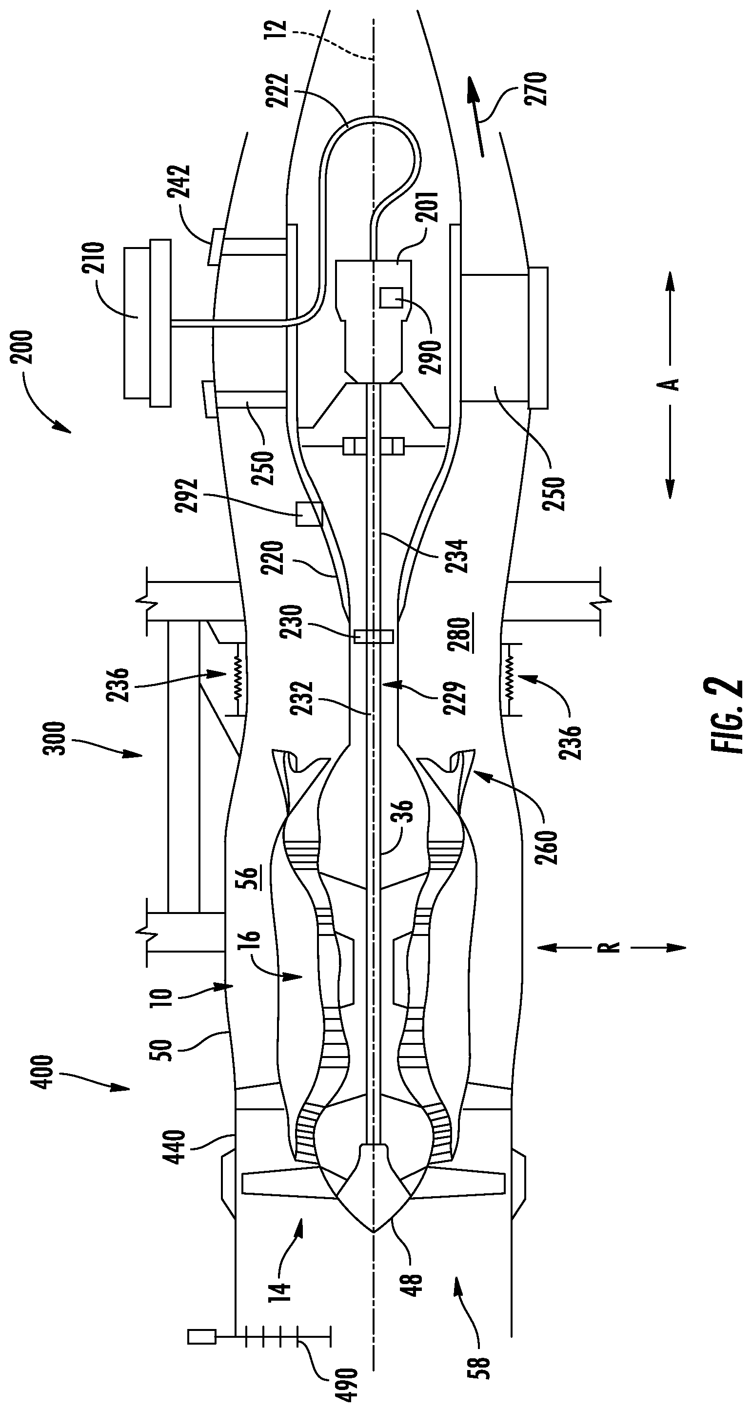 Patent US12366217 Figure 2 – Electric machine assembly