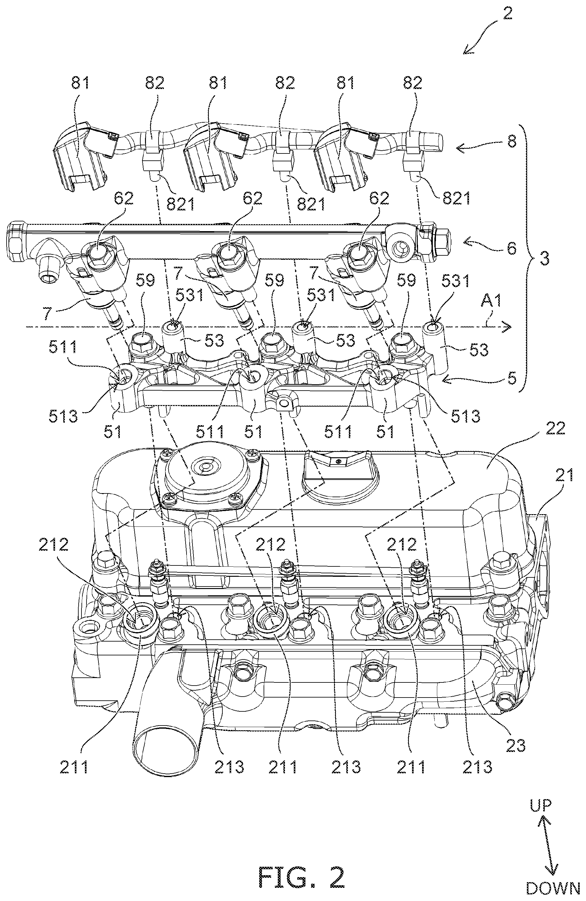 Patent US12366221 Figure 2 – Fuel injection system