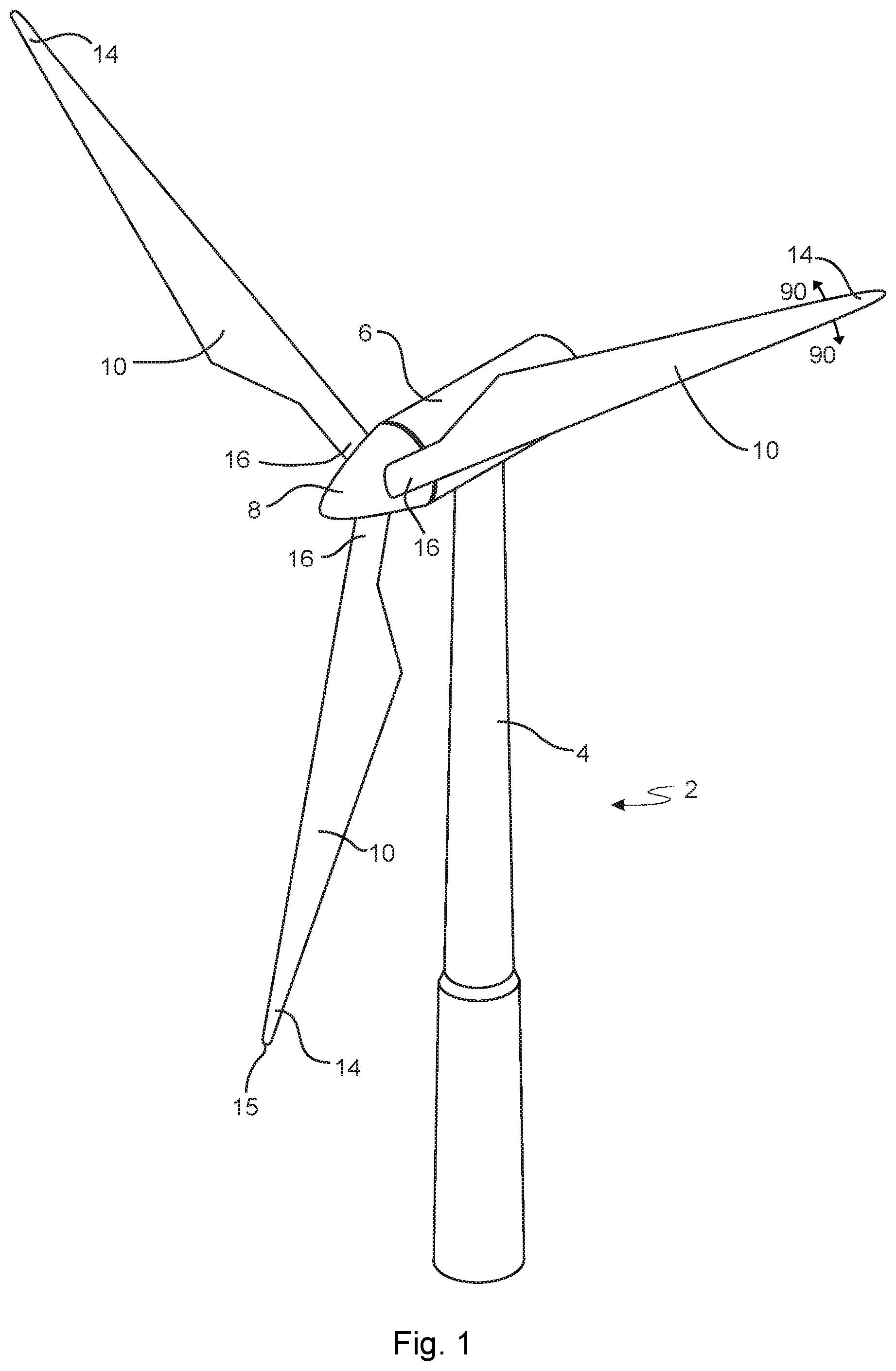 Patent US12366225 Figure 1 – Wind turbine blade with dampening of edgewise vibrations