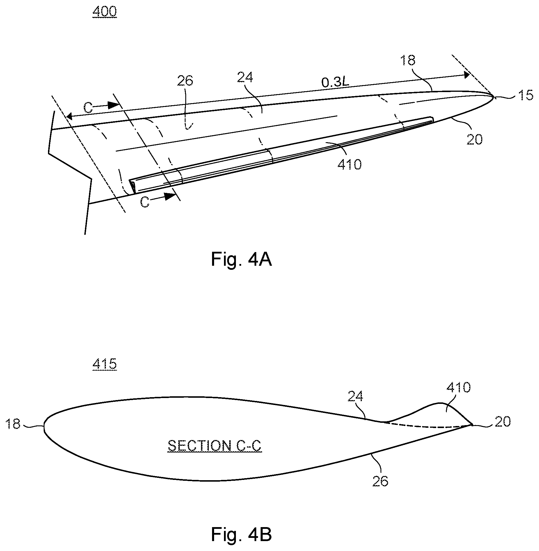 Patent US12366225 Figure 4 – Wind turbine blade with dampening of edgewise vibrations