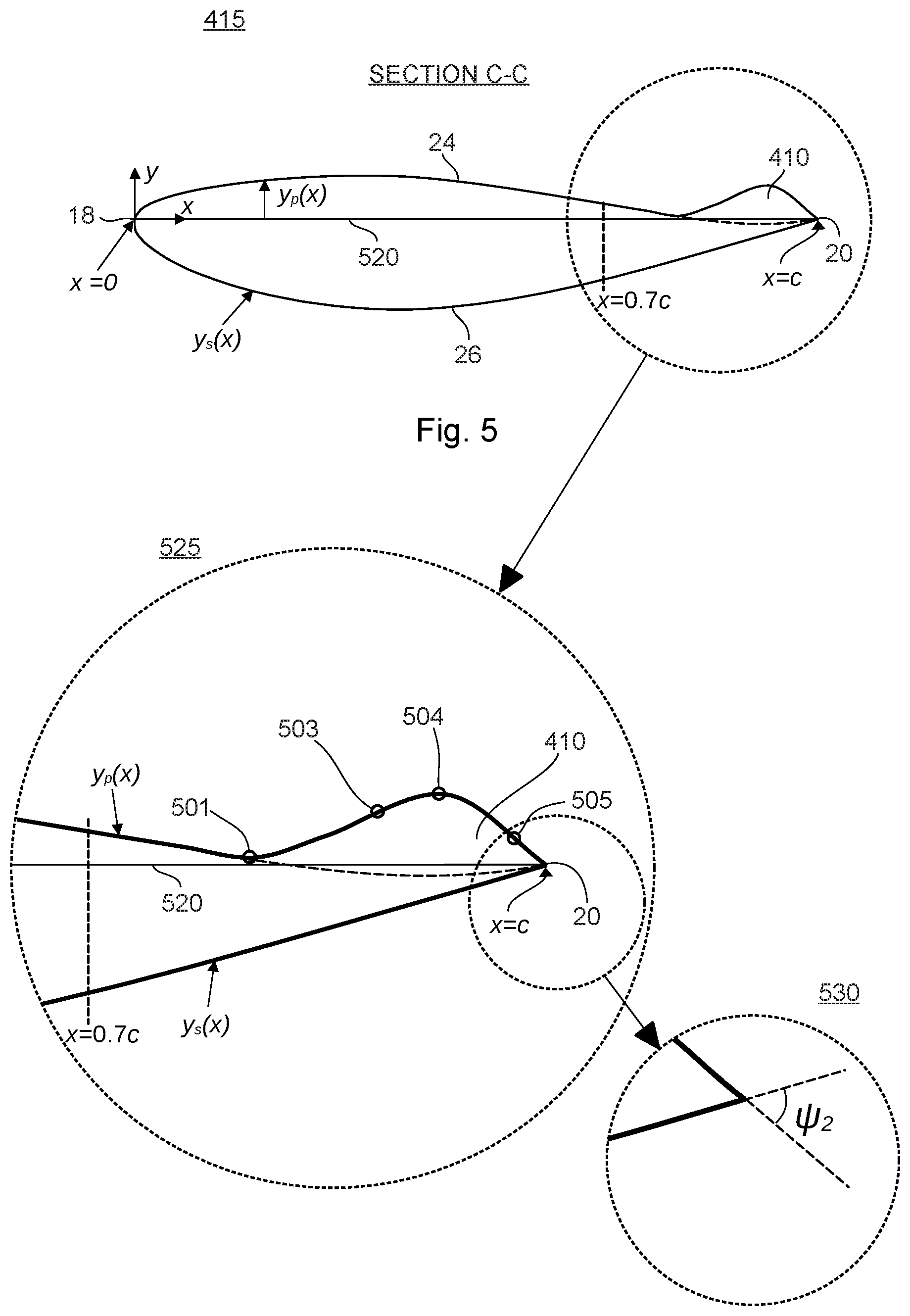 Patent US12366225 Figure 5 – Wind turbine blade with dampening of edgewise vibrations