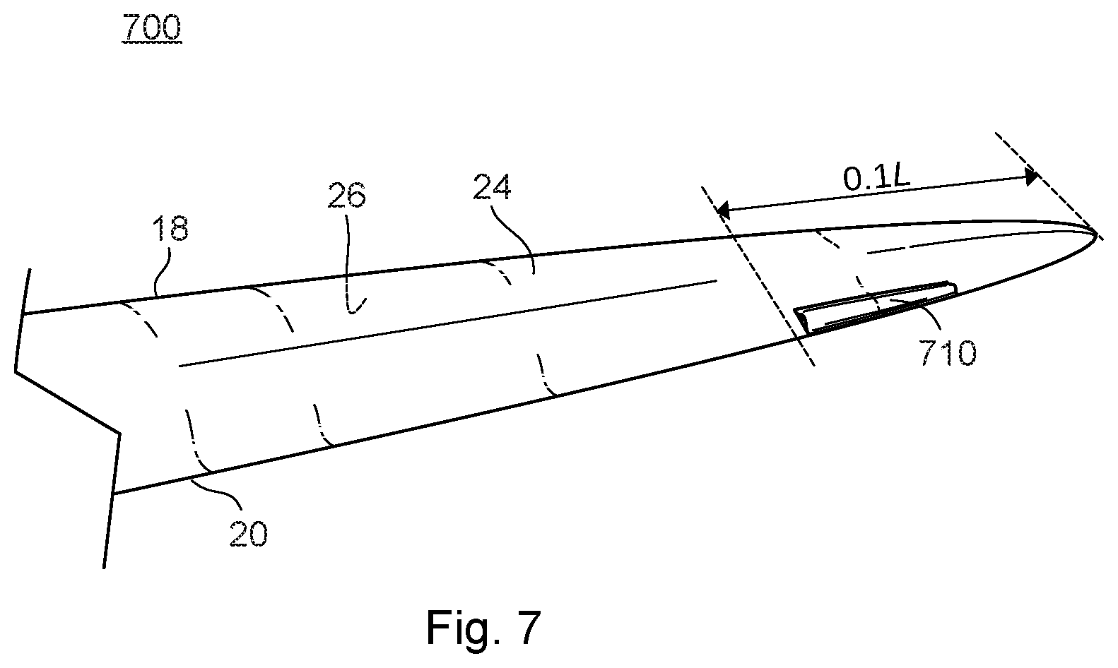 Patent US12366225 Figure 7 – Wind turbine blade with dampening of edgewise vibrations