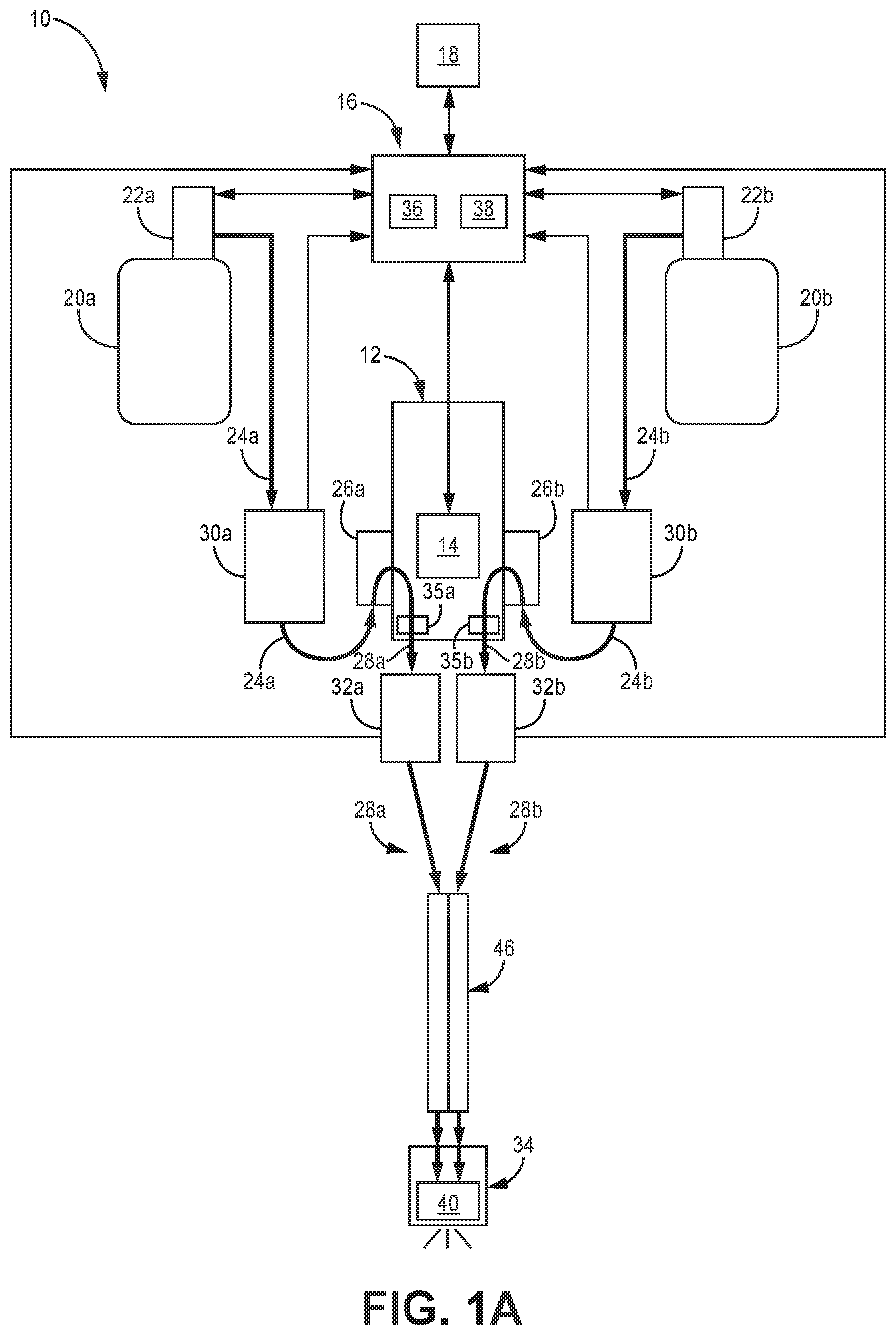 Patent US12366233 Figure 1 – Electrically operated pump for a plural component spray system
