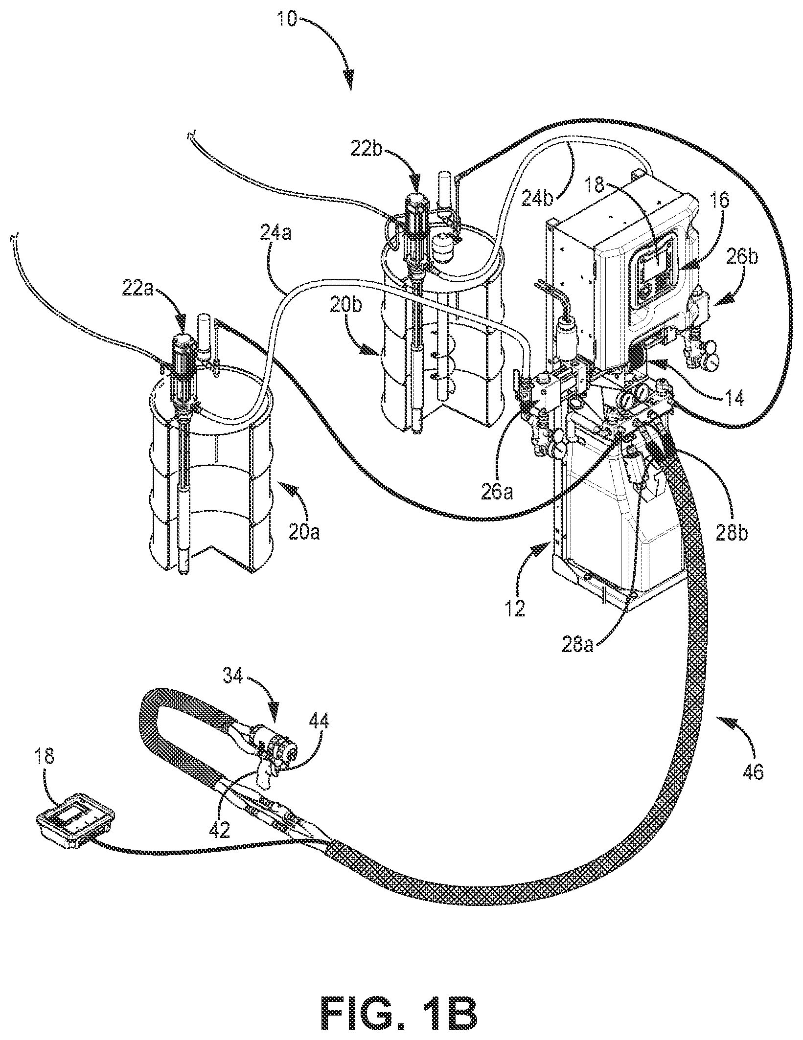 Patent US12366233 Figure 2 – Electrically operated pump for a plural component spray system