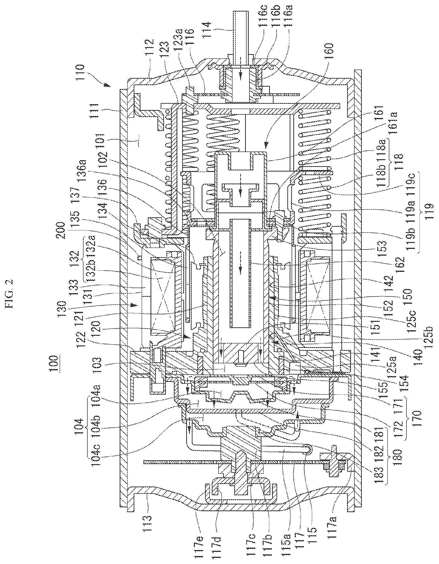 Patent US12366235 Figure 2 – Linear compressor