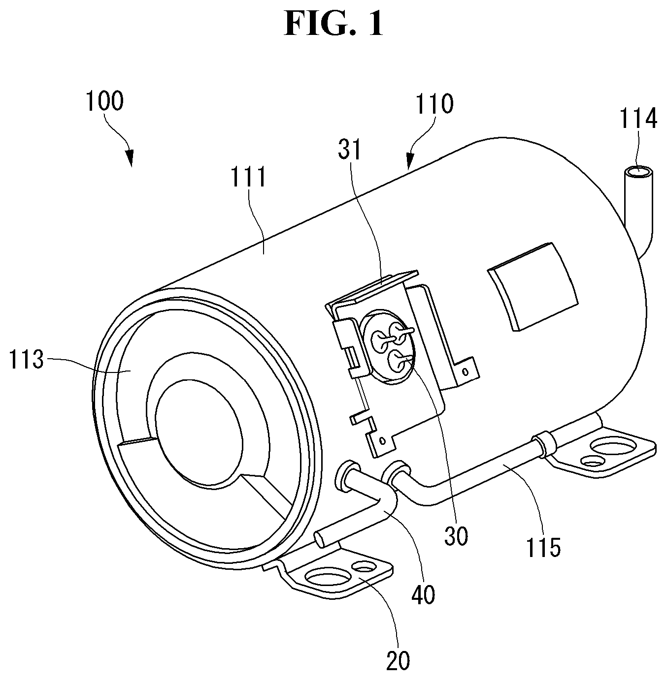 Patent US12366236 Figure 1 – Linear compressor