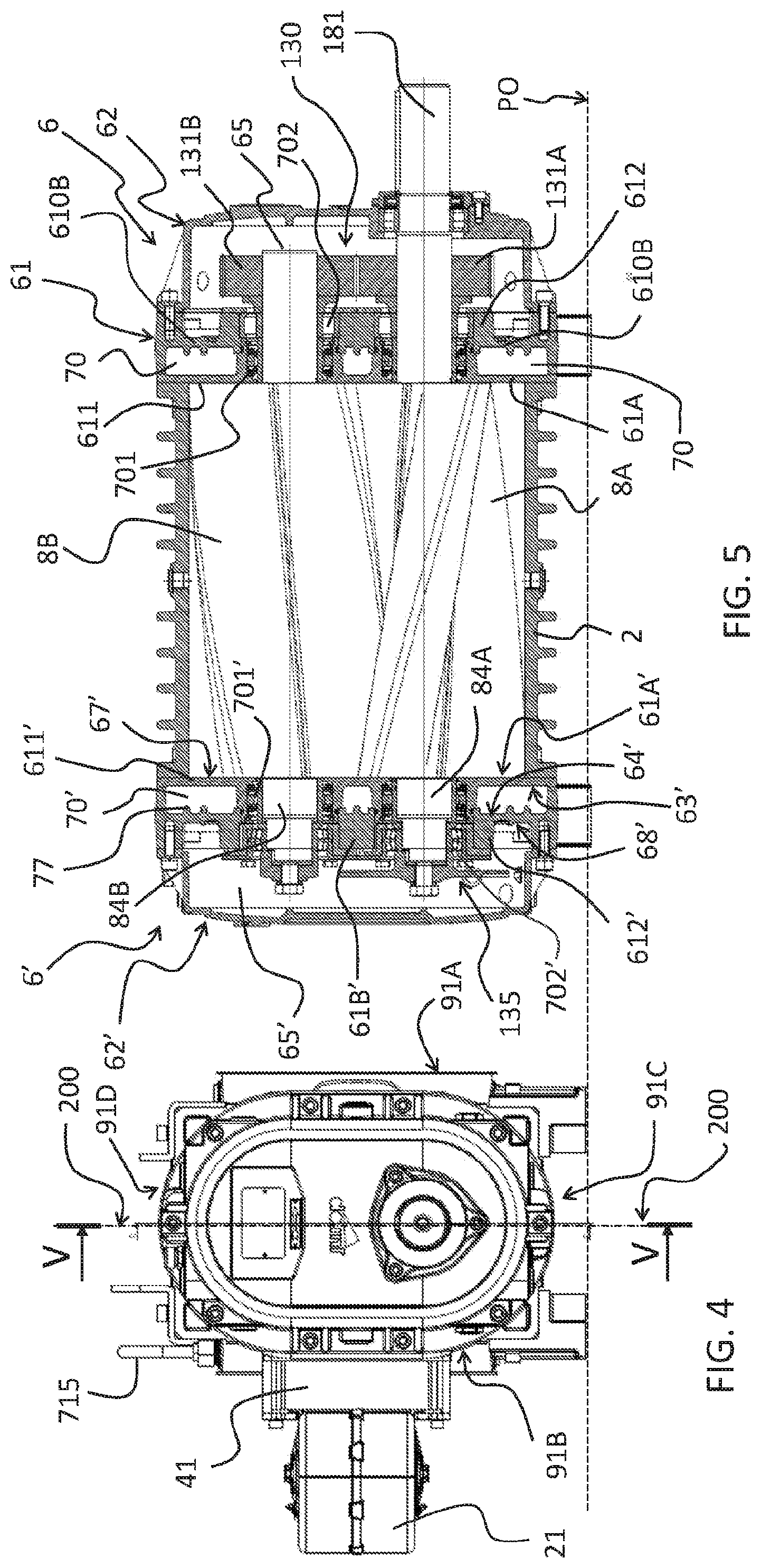 Patent US12366248 Figure 3 – Volumetric lobe compressor for an equipment and/or a suction compression plant of material in liquid, gaseous, solid, powder, or slurry form