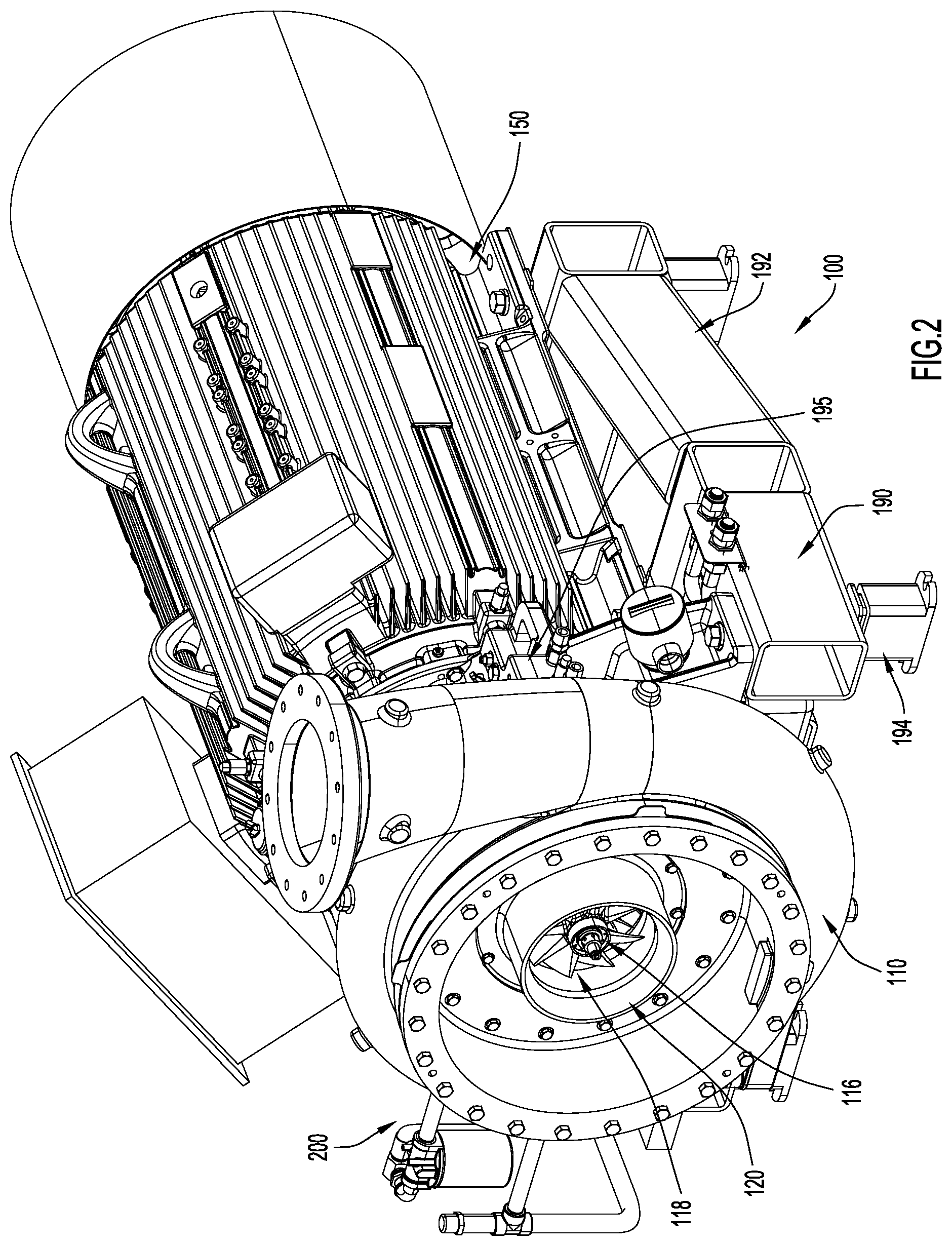 Patent US12366250 Figure 2 – Air compressor and blower