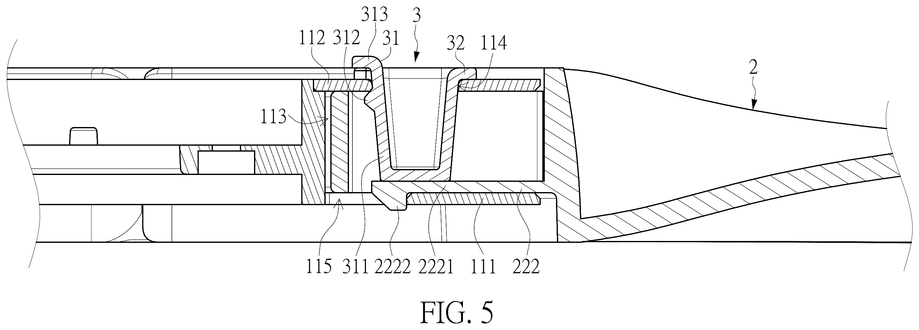 Patent US12366252 Figure 5 – Ceiling fan blade quick assembly structure